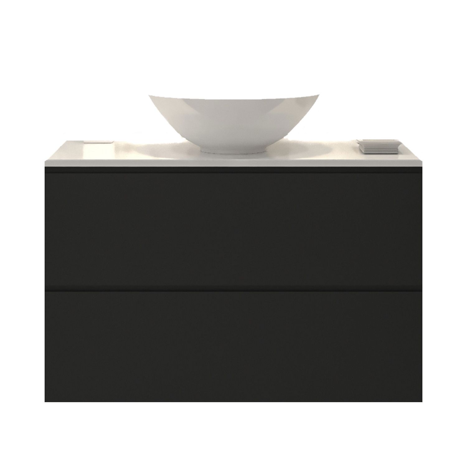 Gliss Design Badkamermeubelset Gliss Hermes 90 cm Mat Zwart Met Waskom