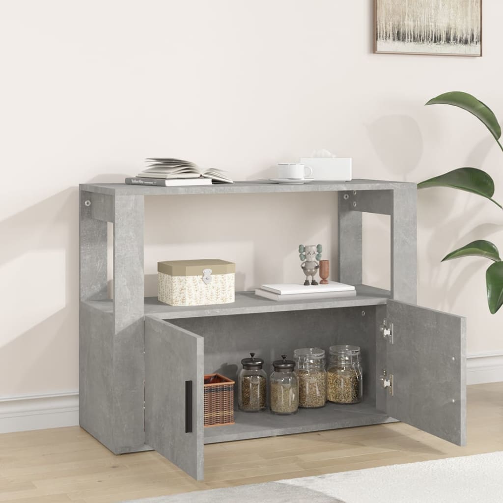 vidaXL Dressoir 80x30x60 cm bewerkt hout betongrijs