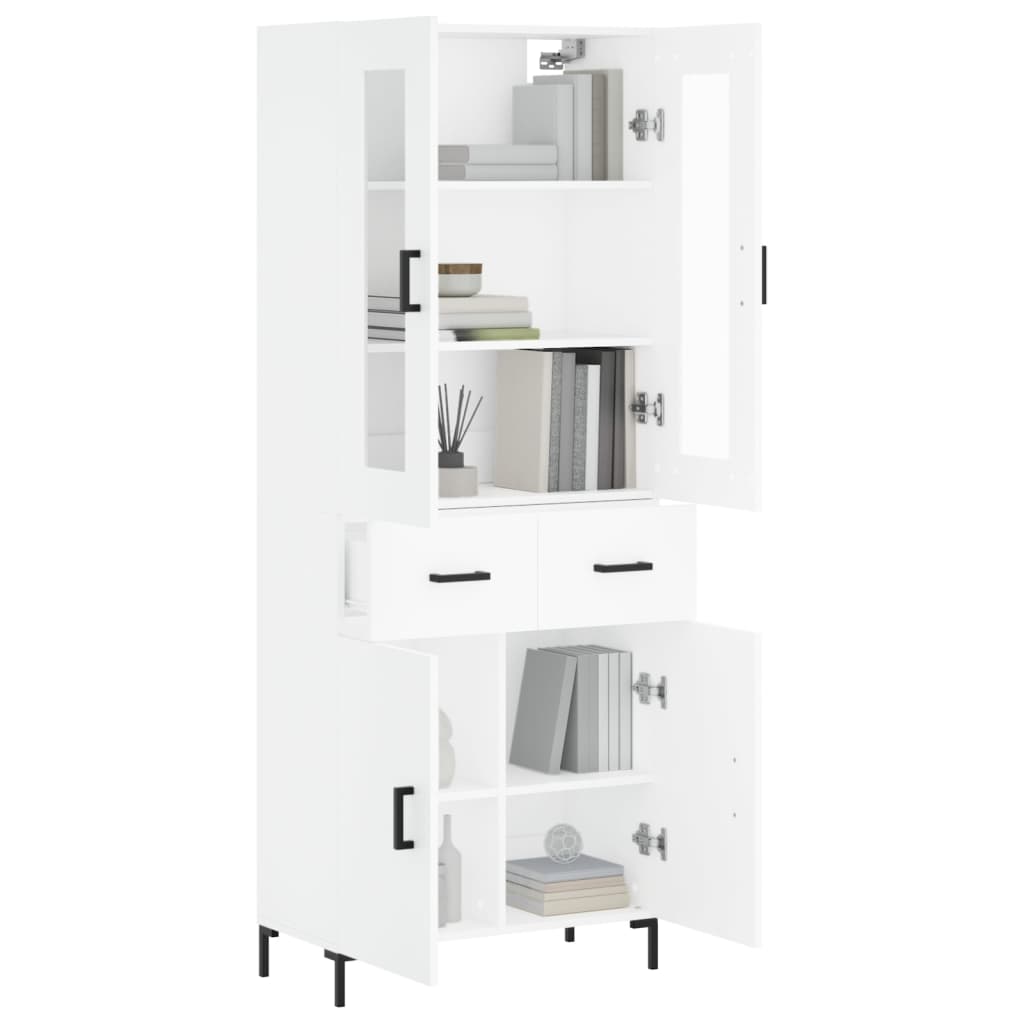 vidaXL Hoge kast 69,5x34x180 cm bewerkt hout wit