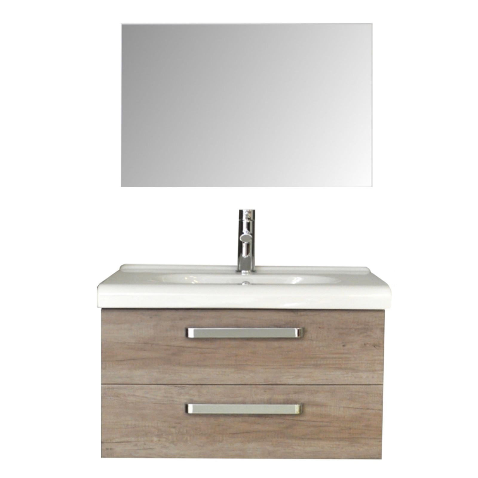 Sanicare Badkamermeubelset  Q9 2 Laden 80cm Hoogglans Wit (spiegel optioneel)