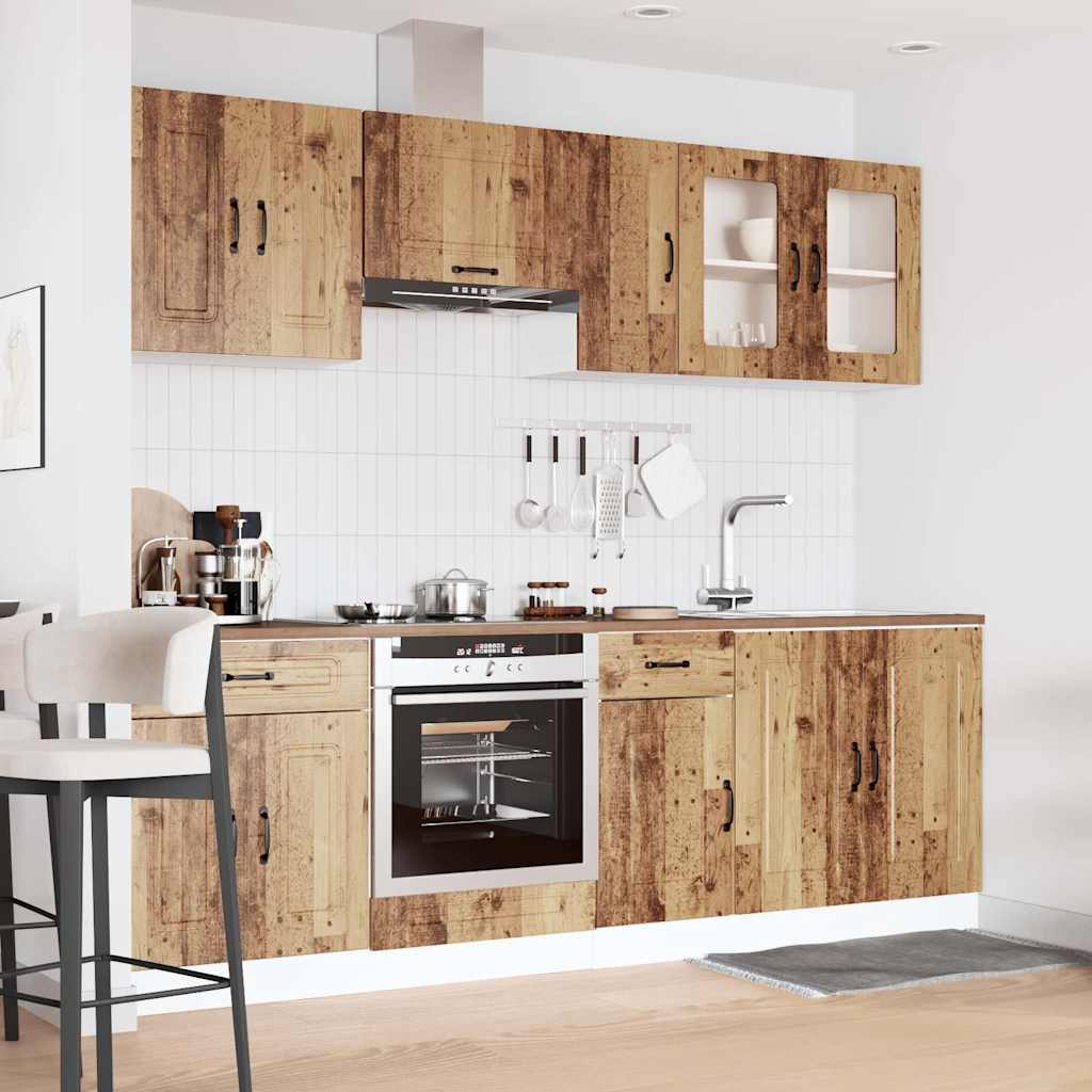 vidaXL 8-delige Keukenkastenset Kalmar bewerkt hout oud houtkleurig