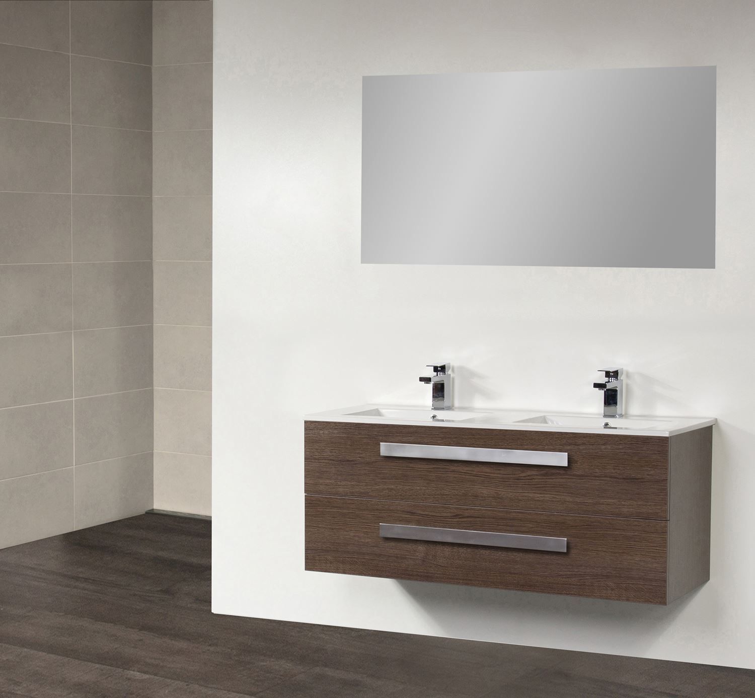 Sanilux Badkamermeubel Exclusive Pisa 120 cm (2 lades, 2 uitsparingen) Eiken