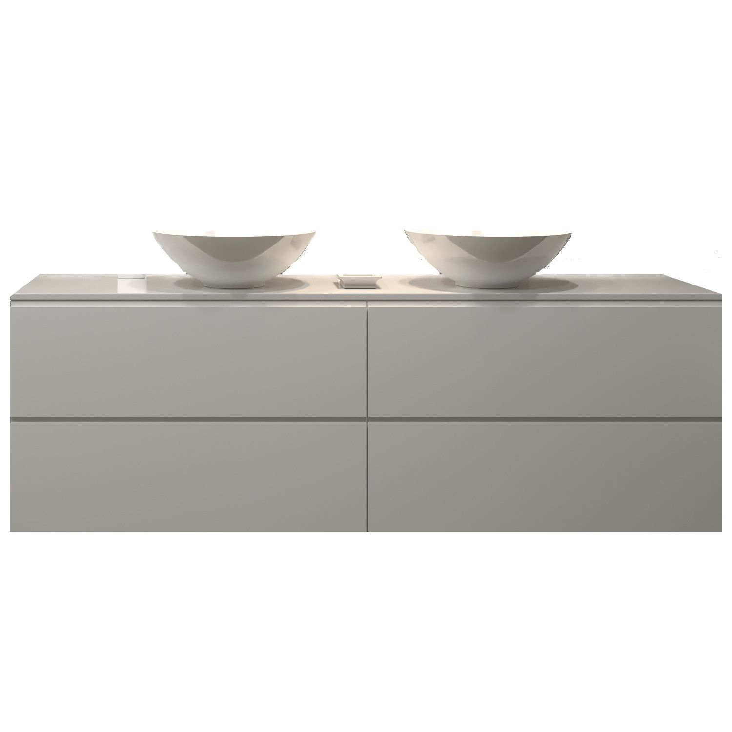 Gliss Design Badkamermeubelset Gliss Zeus 160 cm Hoogglans Wit Met Waskom