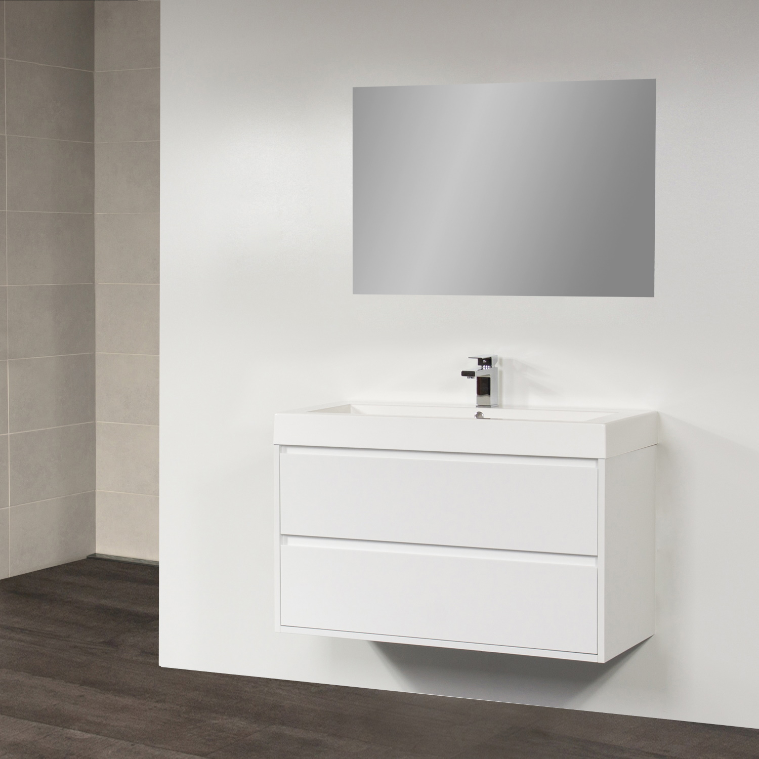 Sanitop Badkamermeubelset New Future 100cm Hoogglans Taupe