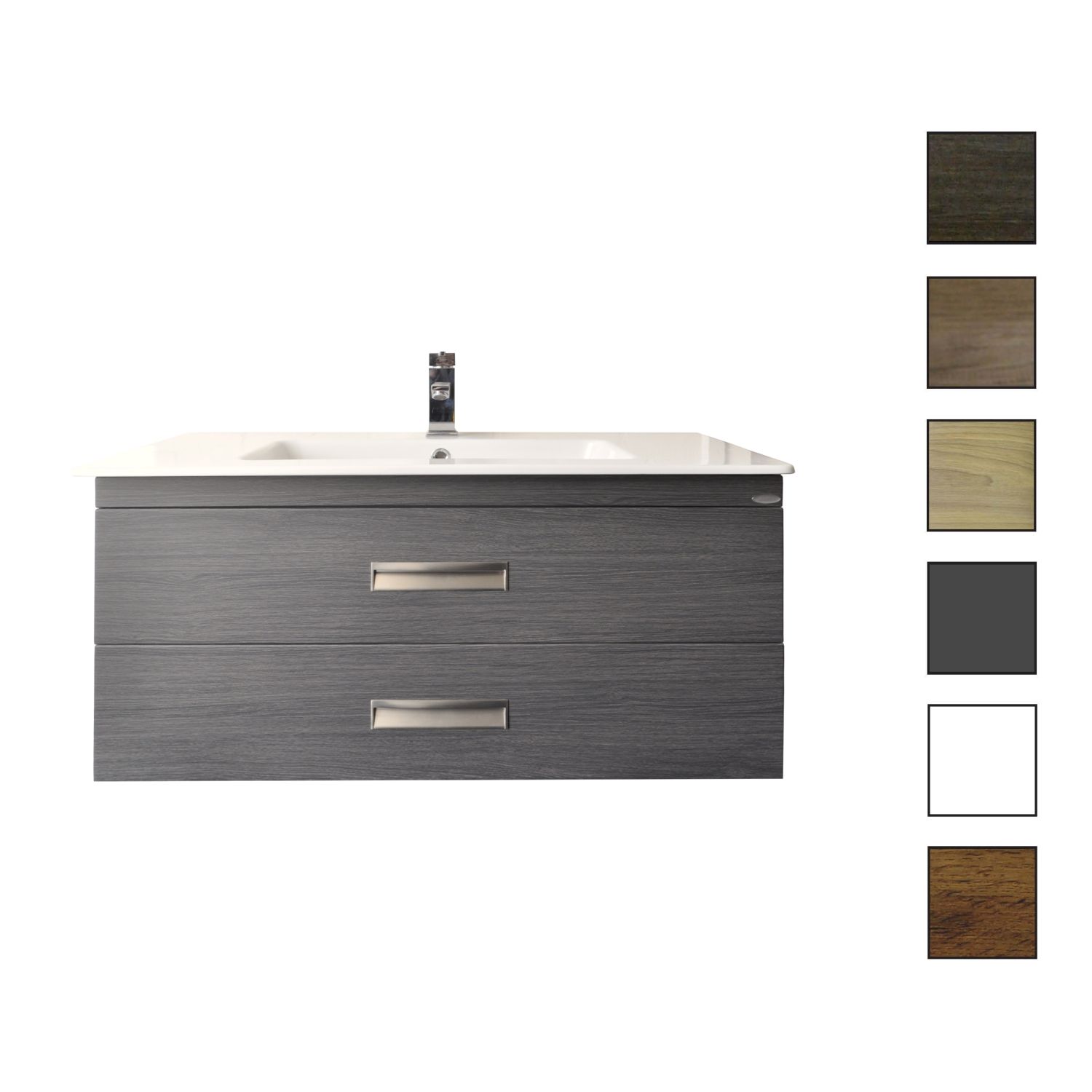 Sanicare Badkamermeubelset  Q3 2 Soft-Close Laden 90 cm Hoogglans Wit (spiegel optioneel)