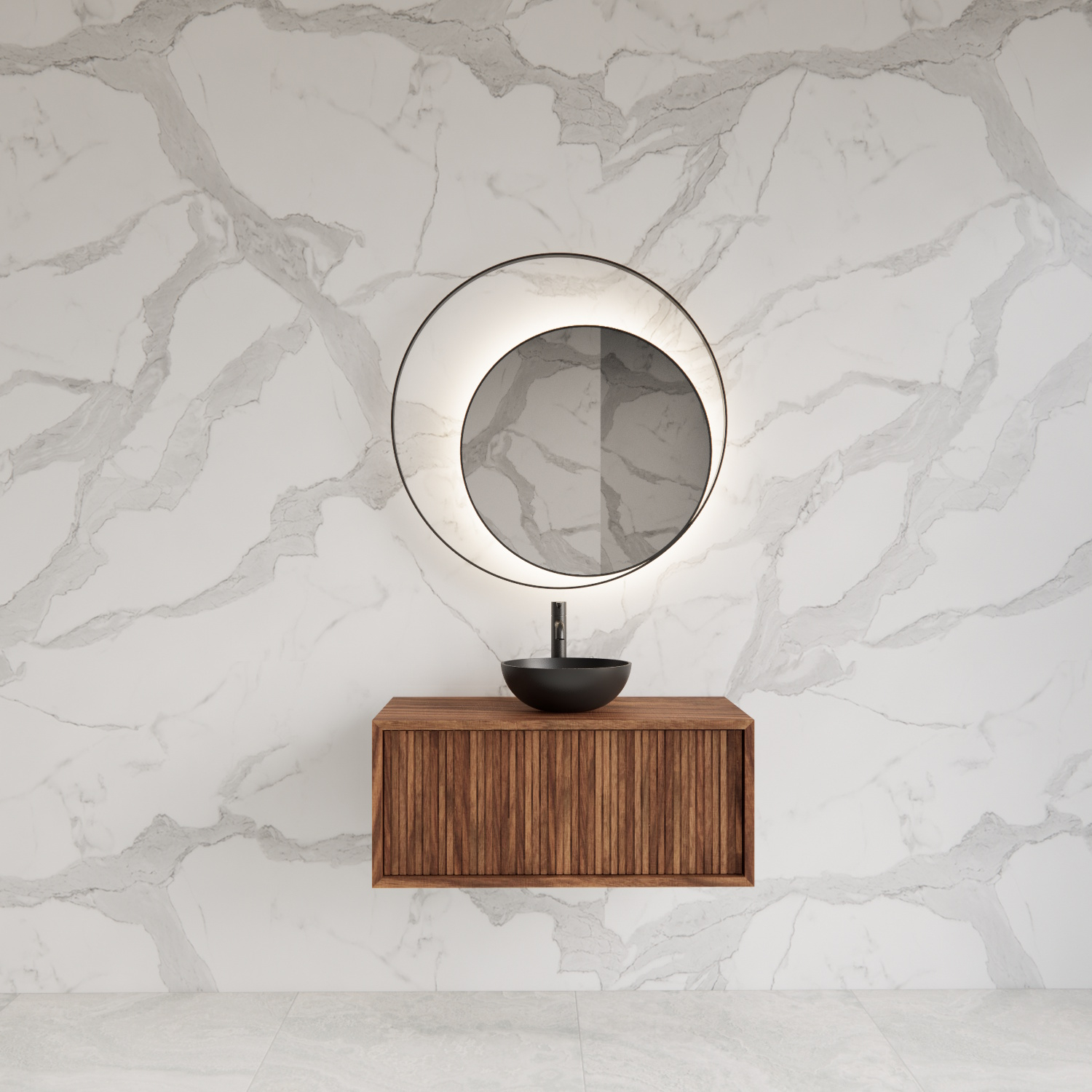 Gliss Design Onderkast  Heronimus 70x45x35 cm Met Topplaat Walnut