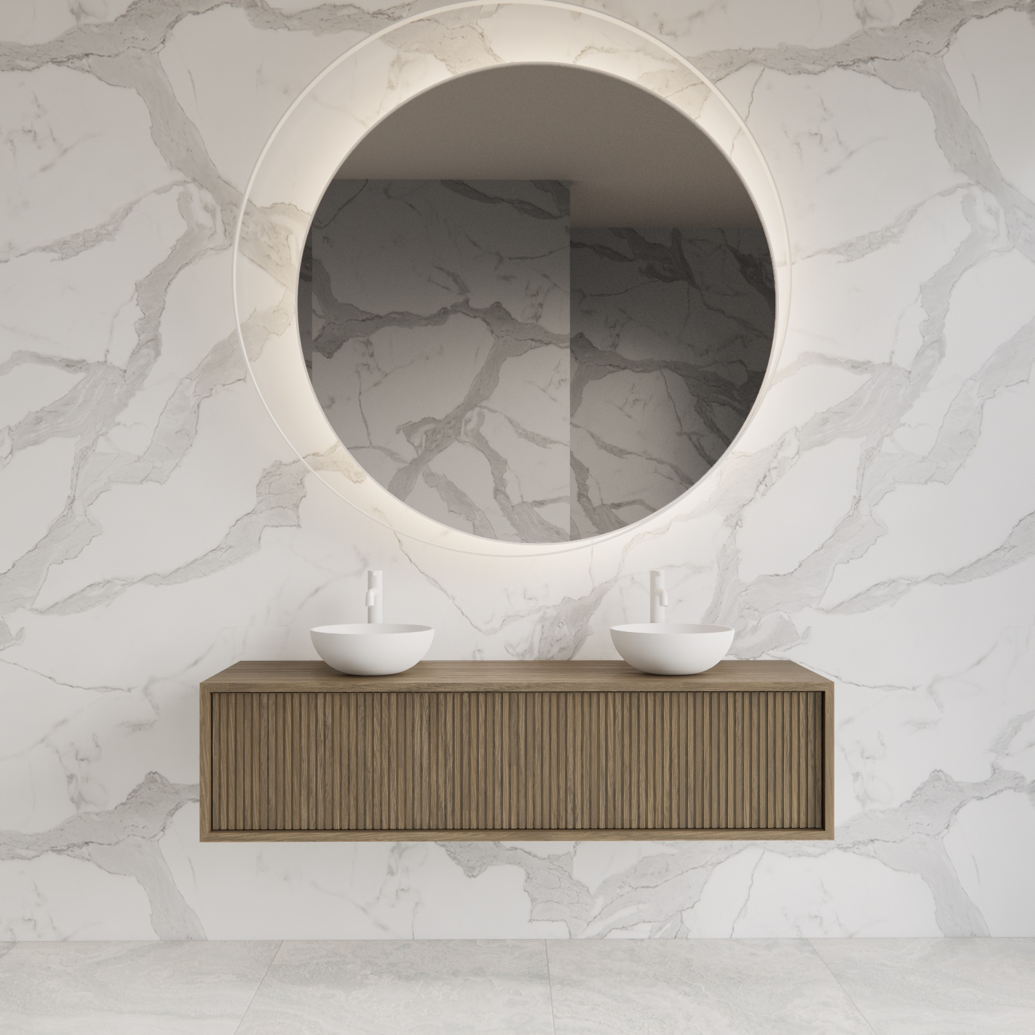 Gliss Design Onderkast  Heronimus 140x45x35 cm Met Topplaat Ash Grey