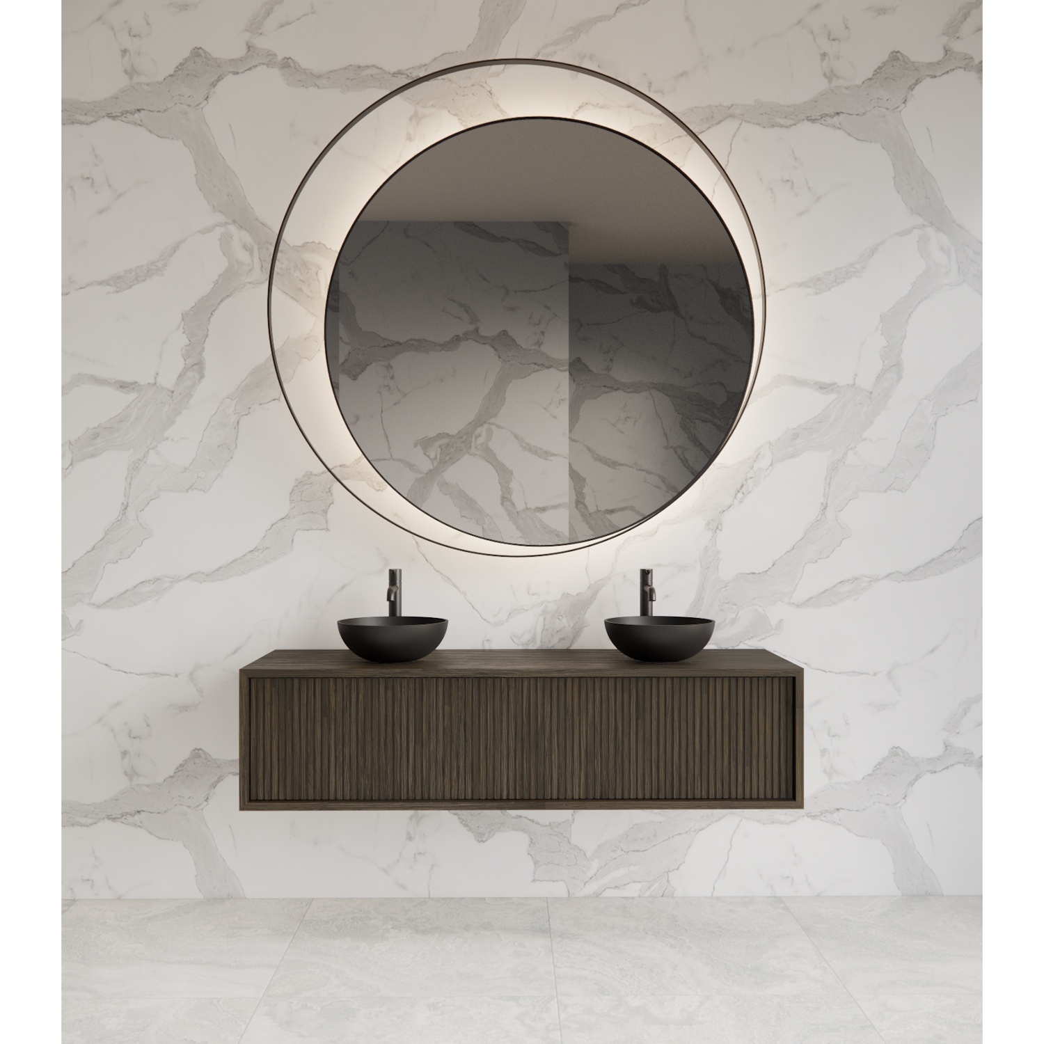 Gliss Design Onderkast  Heronimus 140x45x35 cm Met Topplaat Charcoal
