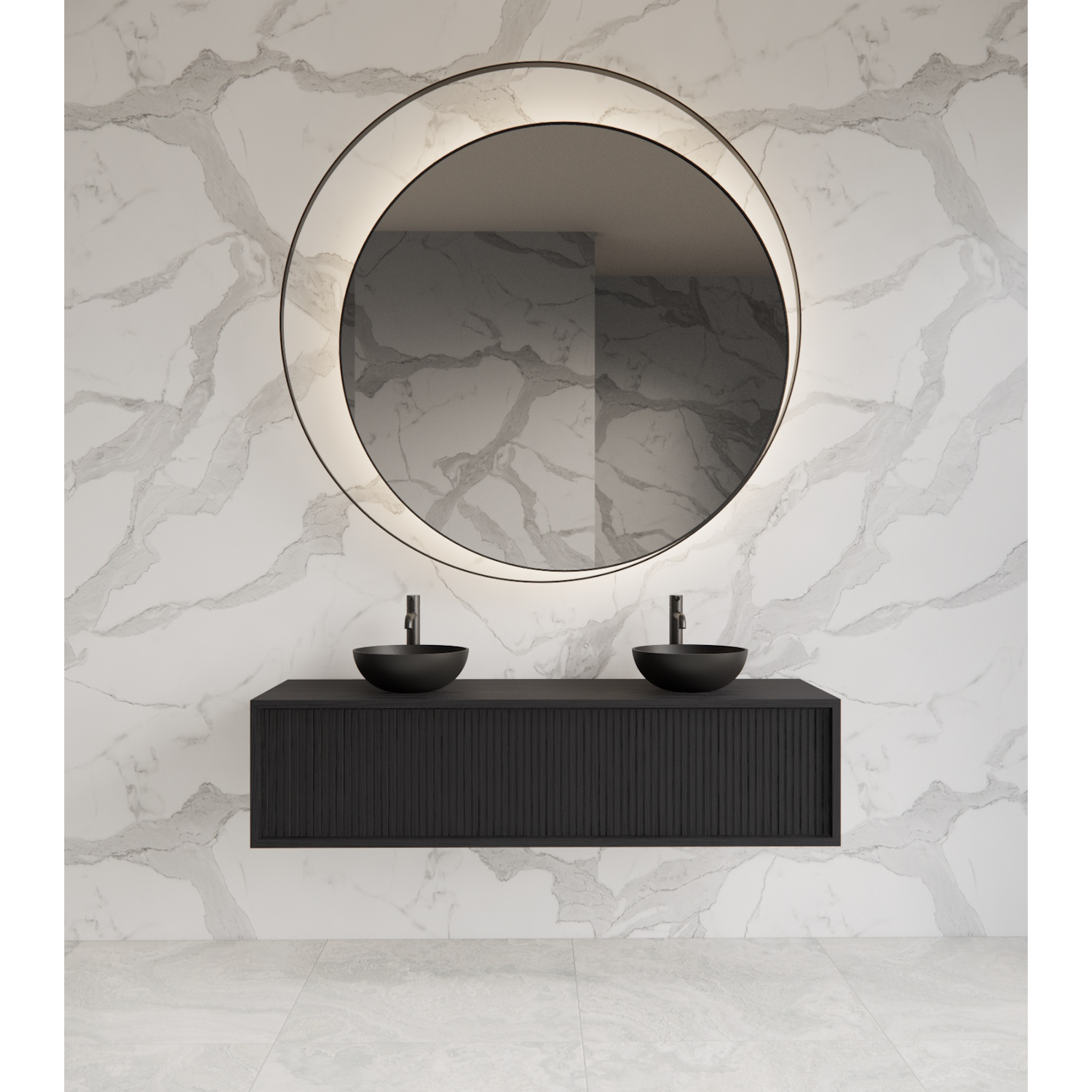 Gliss Design Onderkast  Heronimus 140x45x35 cm Met Topplaat Black Veneer