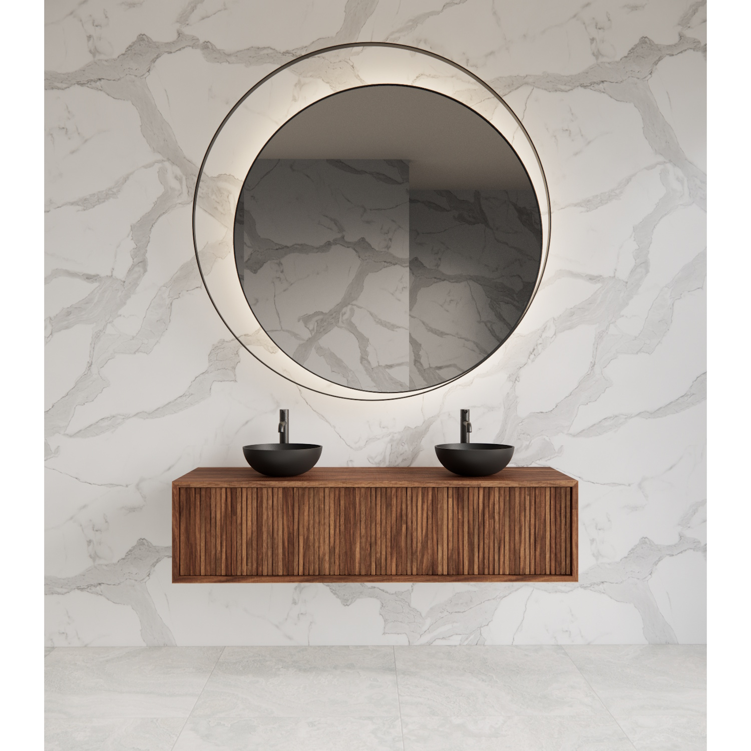 Gliss Design Onderkast  Heronimus 140x45x35 cm Met Topplaat Walnut