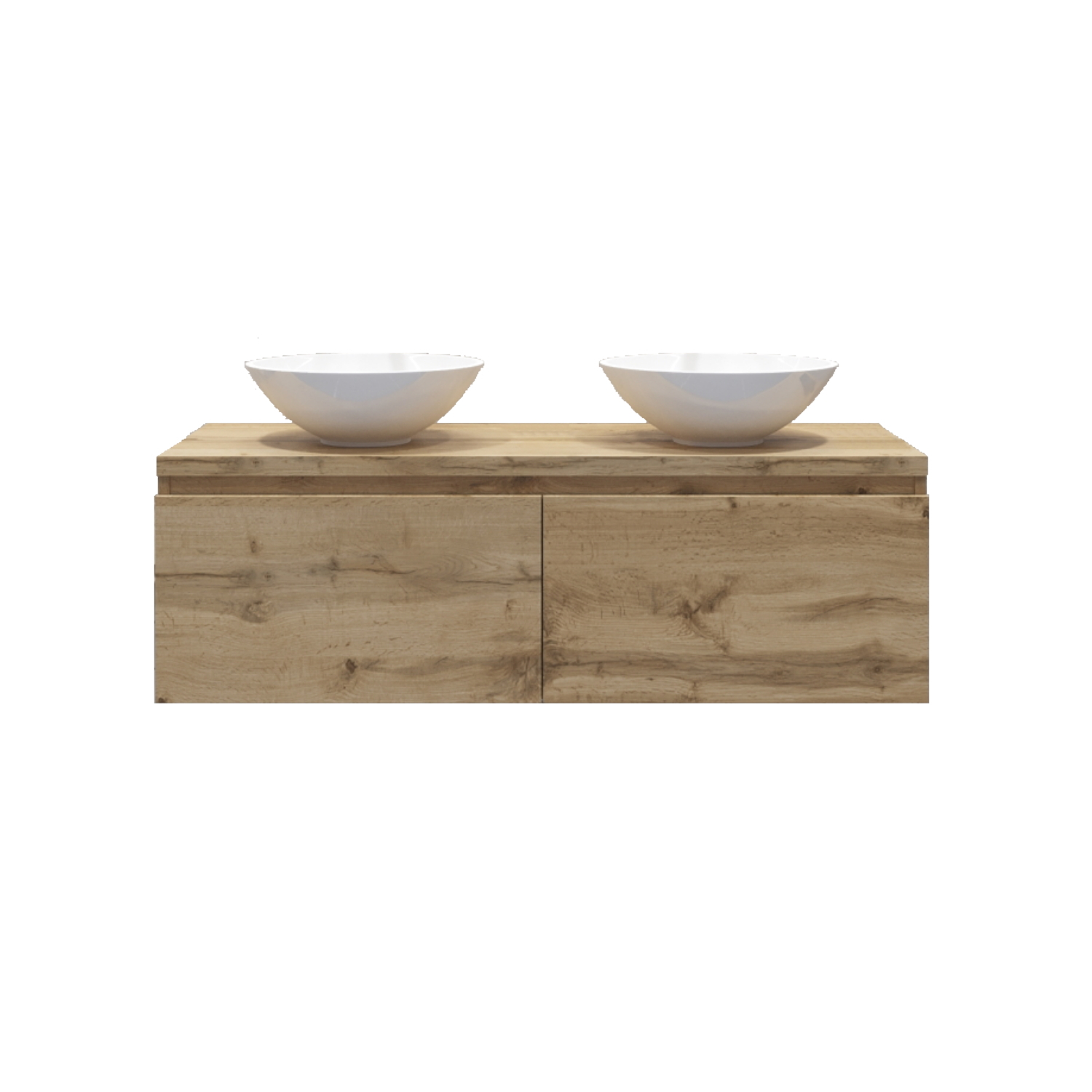 Gliss Design Badkamermeubelset Gliss Eros 140 cm Rustiek Eiken Met Waskom