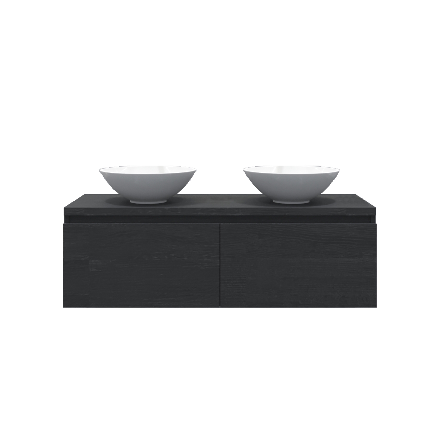 Gliss Design Badkamermeubelset Gliss Eros 140 cm Zwart Eiken Met Waskom