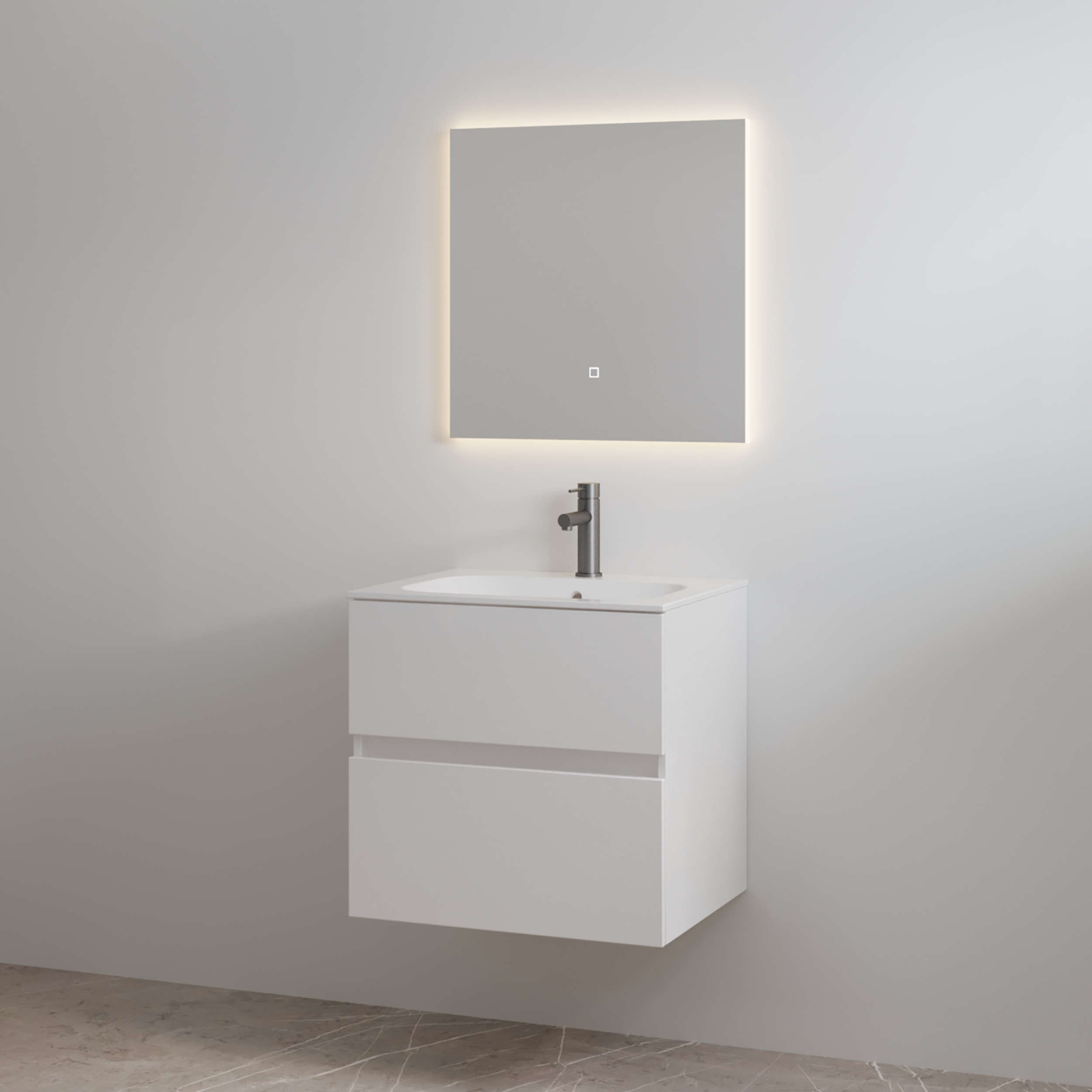 Best Design Badmeubelset met Kraangat  Splash 60 cm Glans Wit