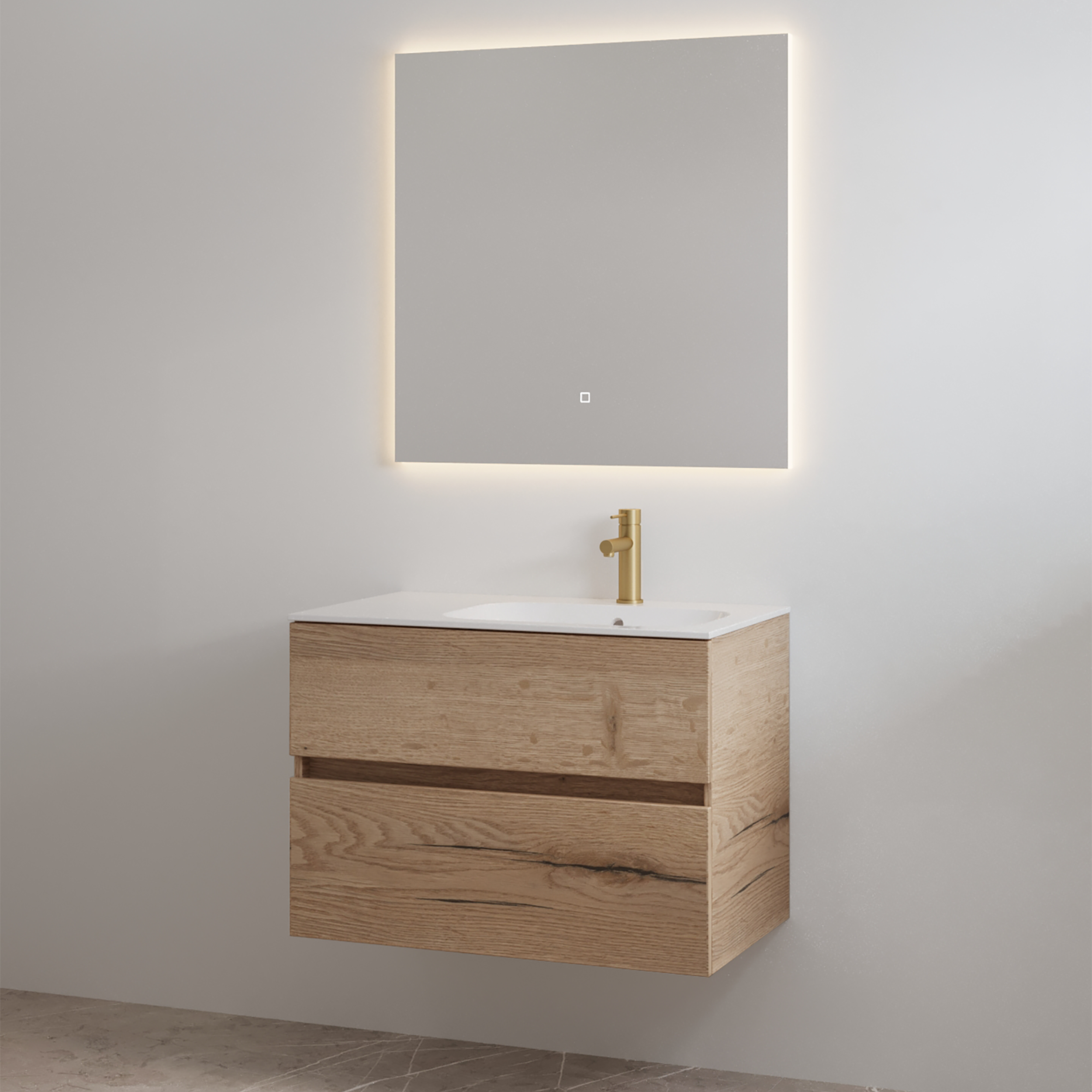 Best Design Badmeubelset met Kraangat  Splash 80 cm Halifax Hout