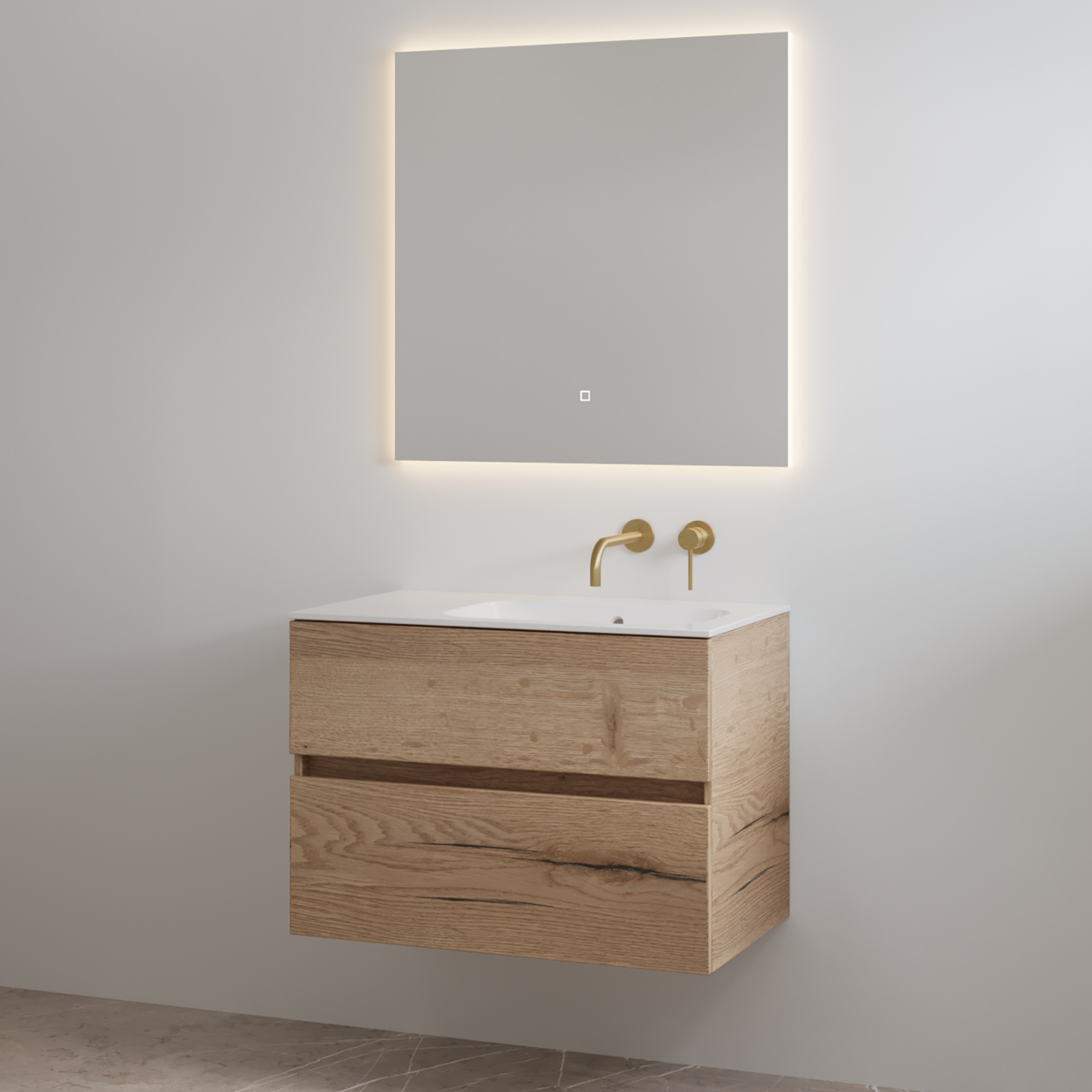 Best Design Badmeubelset zonder Kraangat  Splash 80 cm Halifax Hout