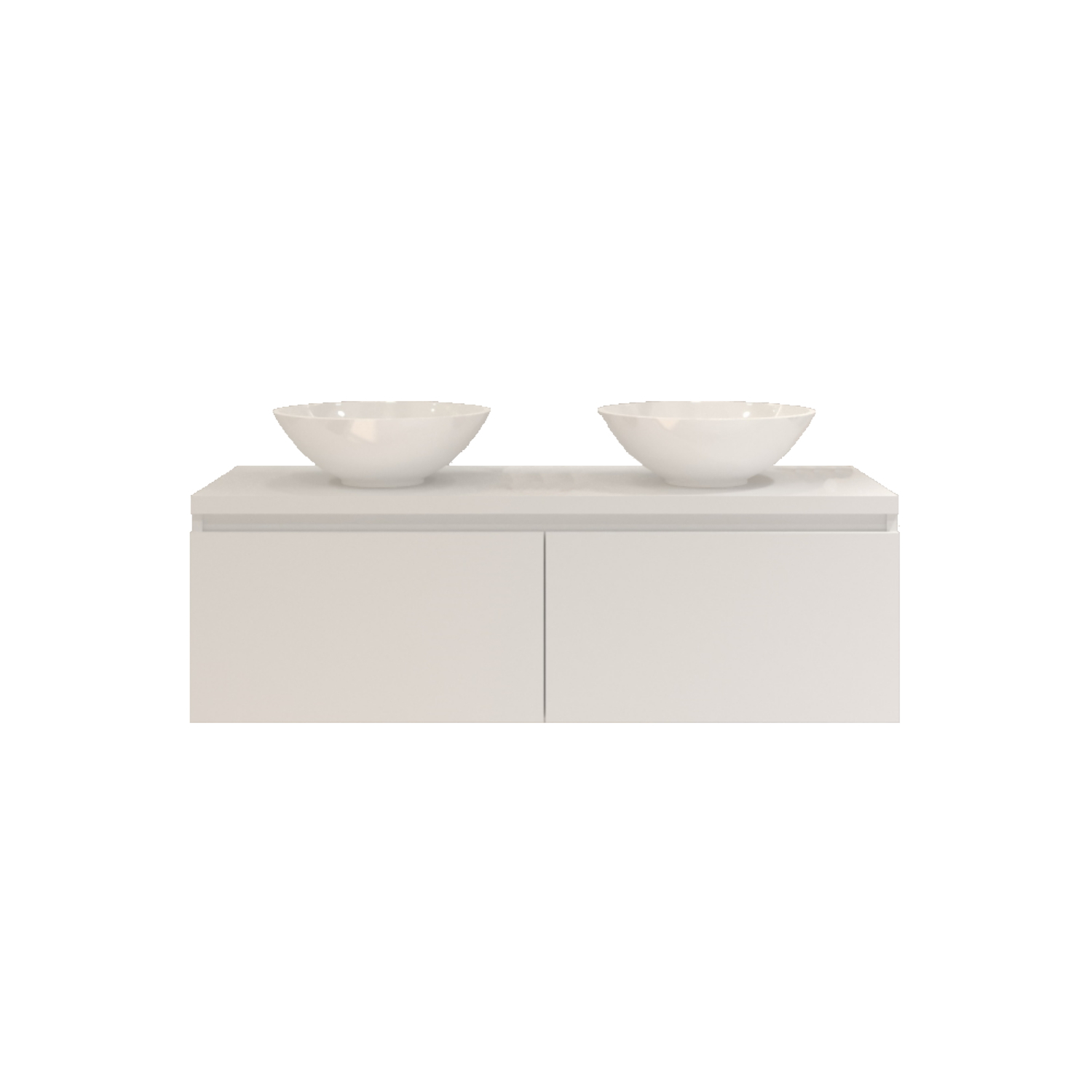 Gliss Design Badkamermeubelset Gliss Eros 140 cm Mat Wit Met Waskom