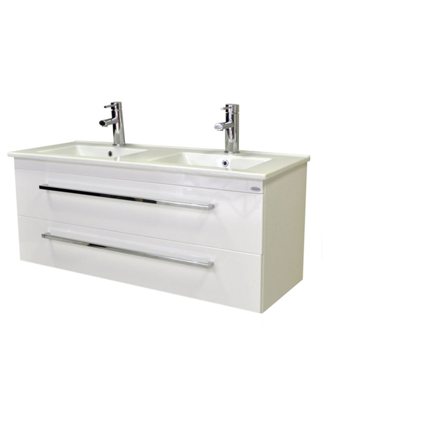 Sanicare Badkamermeubelset  Q1 2 Soft Close Lades Grey Wood 121x46 cm