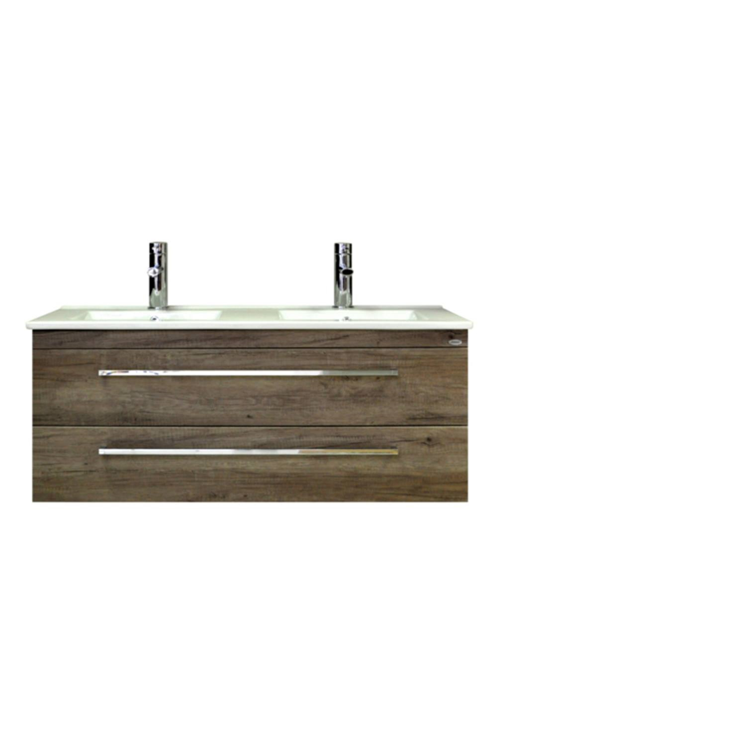 Sanicare Badkamermeubelset  Q1 2 Soft Close Lades Truffel 121x46 cm
