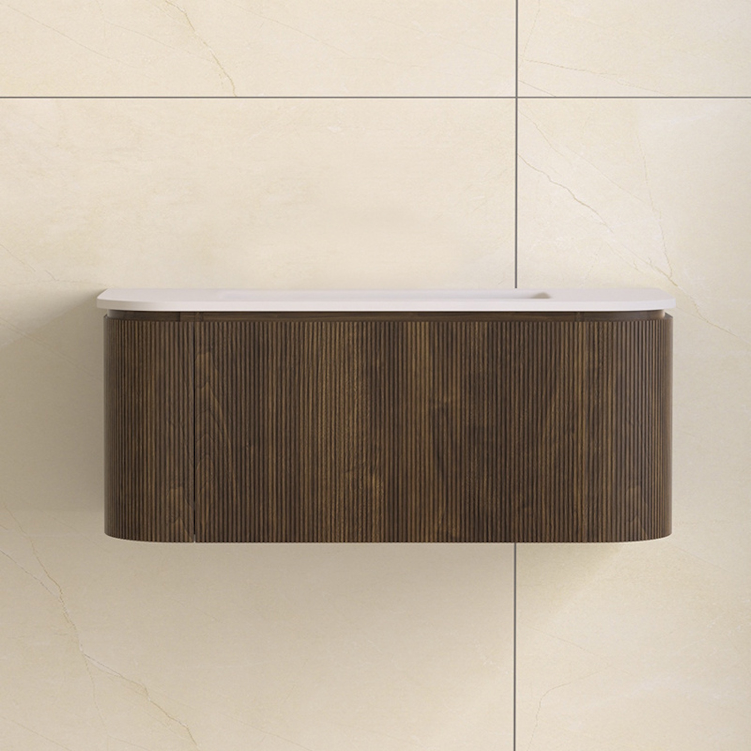 Sanilux Badmeubelset  Eleganza 100 cm Zonder Kraangat Dark Walnut