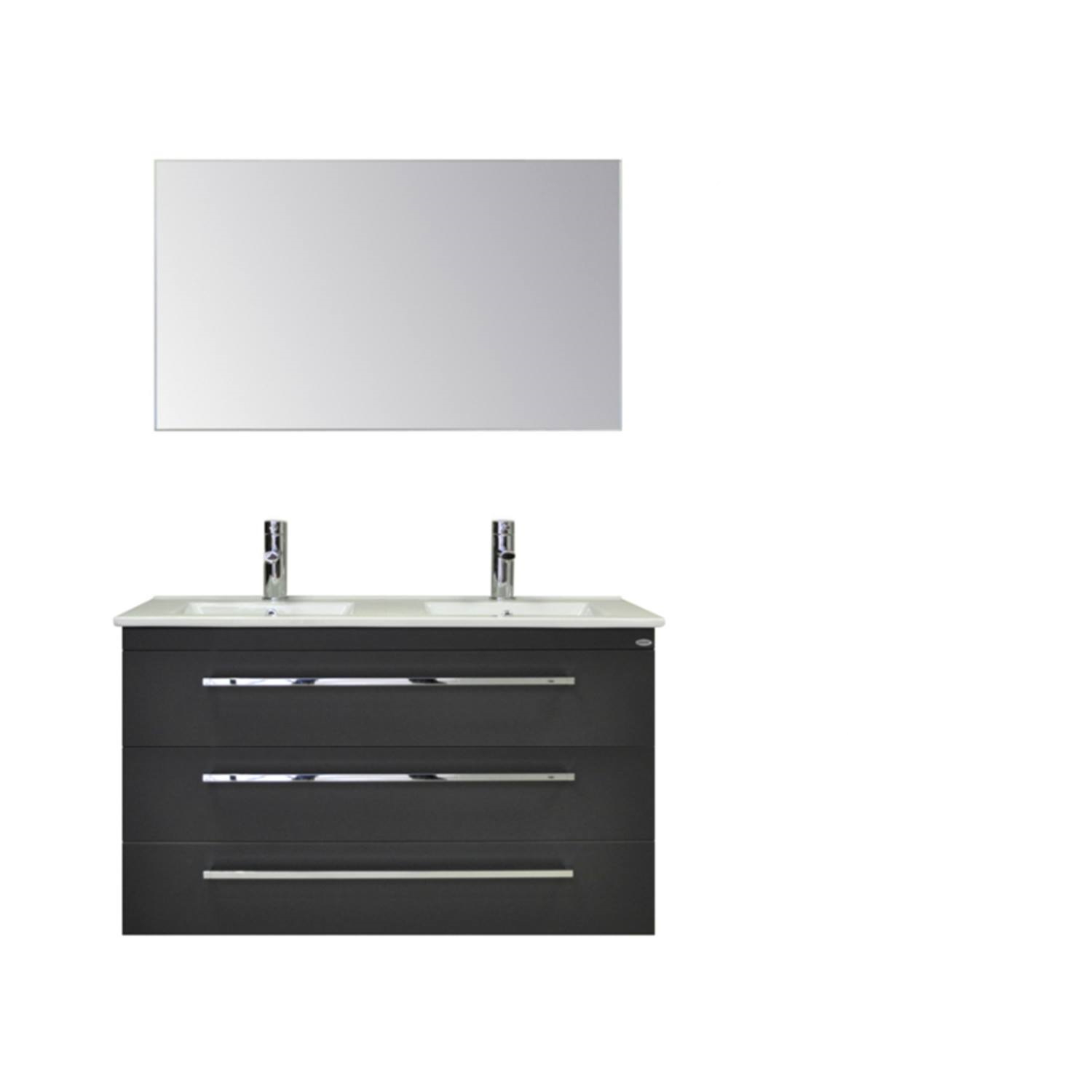 Sanicare Badkamermeubelset  Q1 3 Soft Close Lades Antraciet 121x46 cm