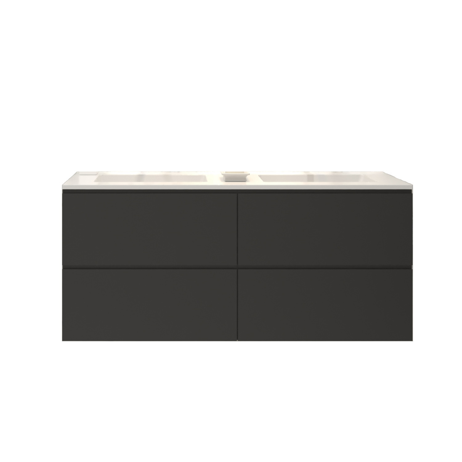 Gliss Design Badkamermeubelset Gliss Zeus 120 cm Mat Zwart