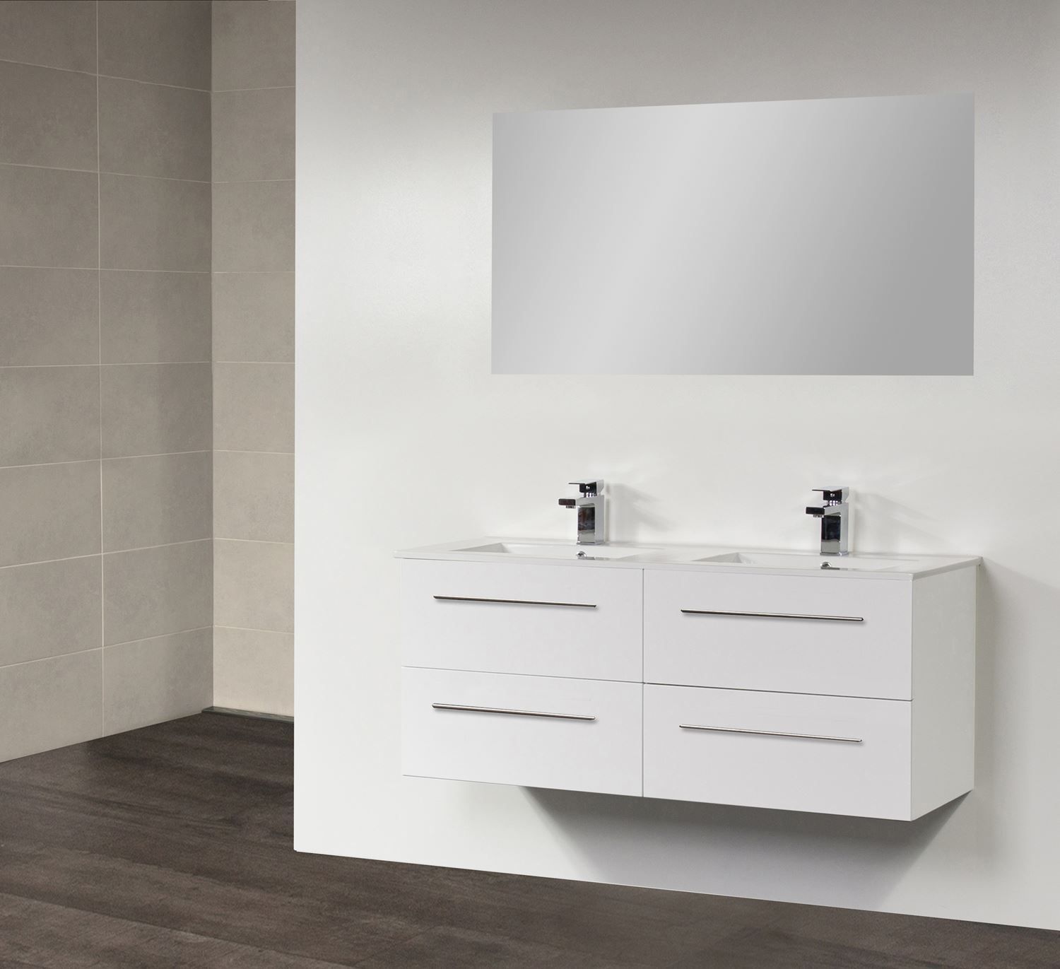 Sanilux Badkamermeubel Exclusive Empoli 120 cm (4 lades, 2 uitsparing) Wit