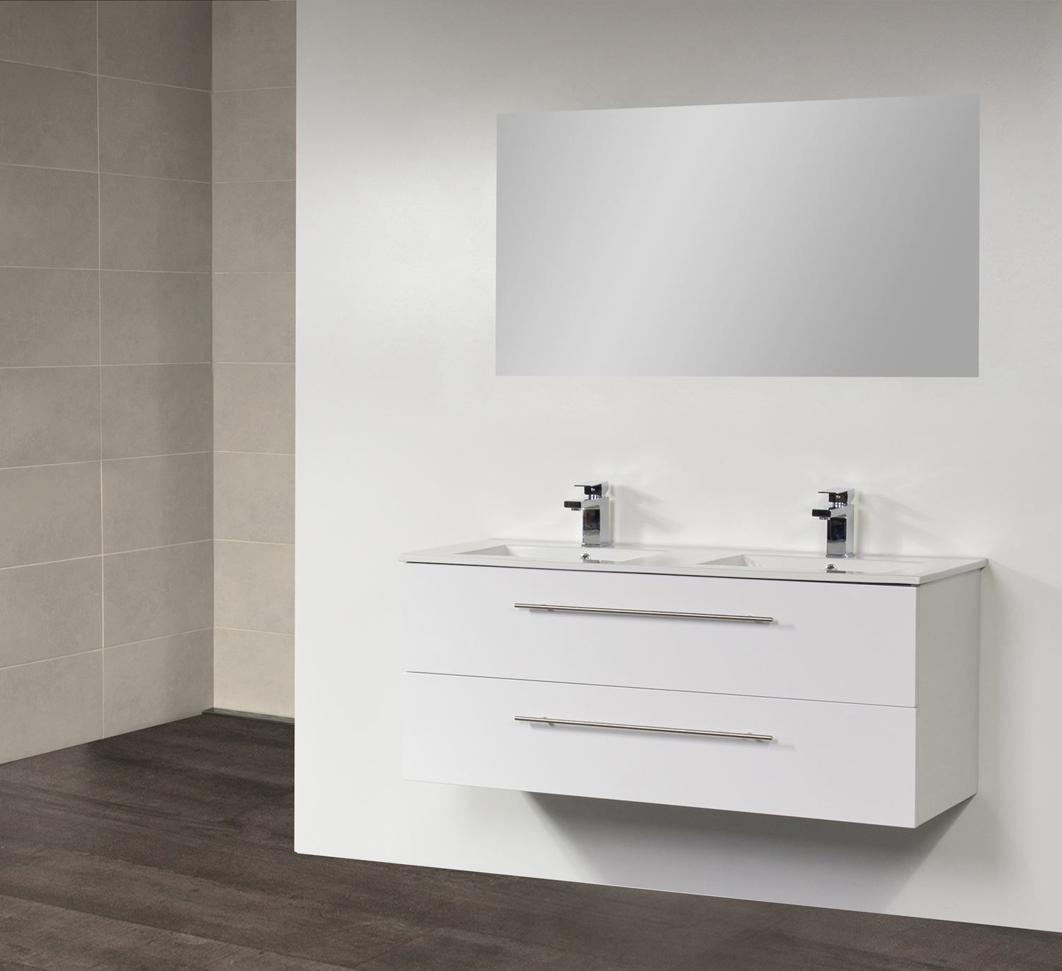 Sanilux Badkamermeubel Exclusive Empoli 120 cm (2 lades, 2 uitsparingen) Wit