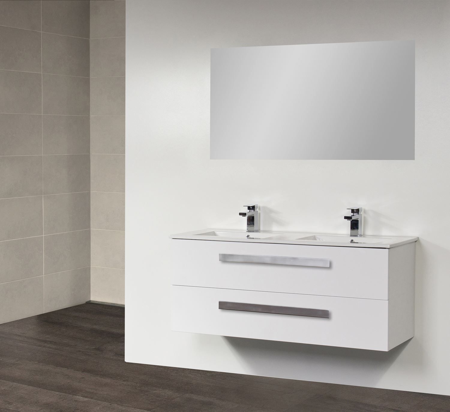 Sanilux Badkamermeubel Exclusive Pisa 120 cm (2 lades, 2 uitsparingen) Wit