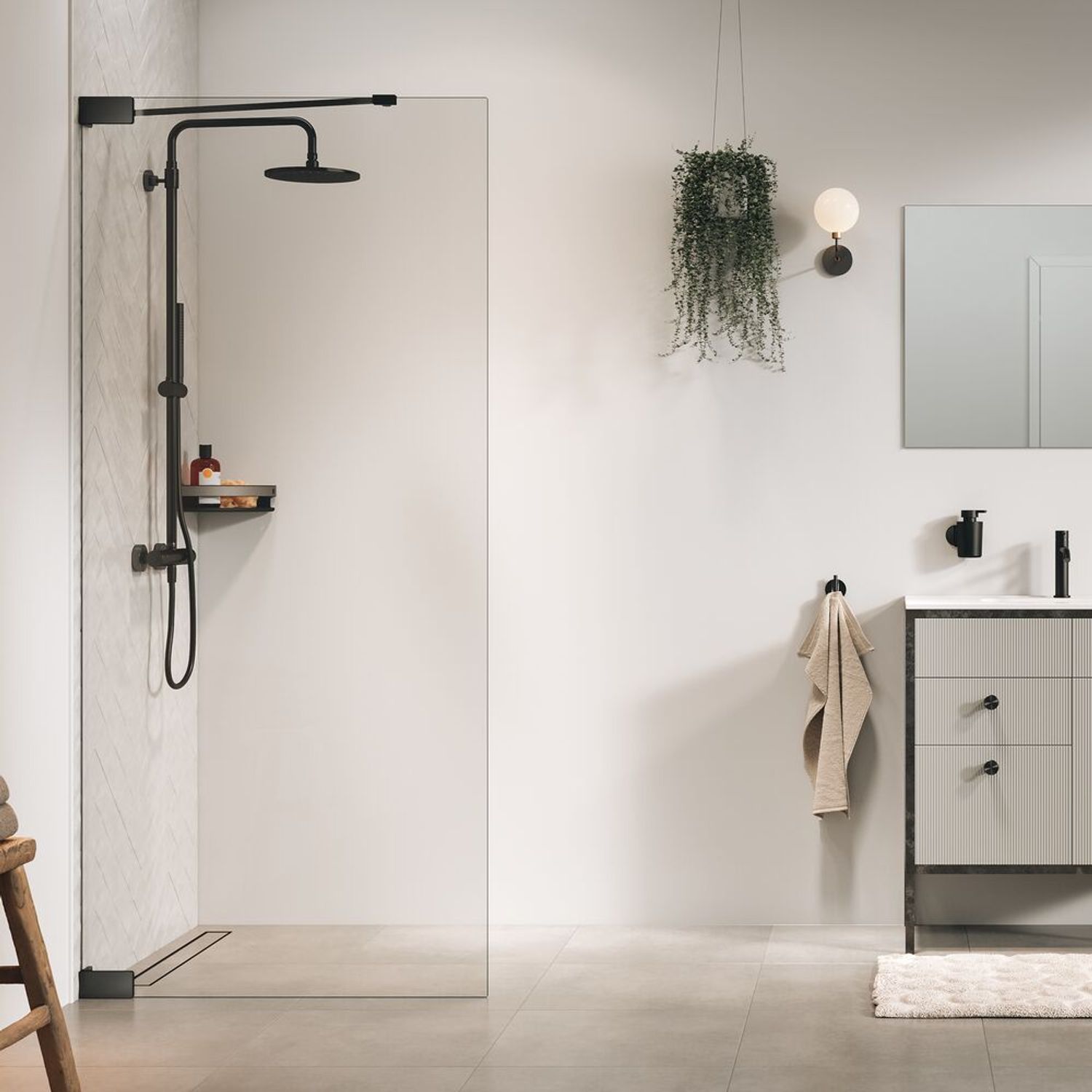 Sealskin  Inloopdouche Pure 88 X 200cm - Goud Profiel - 8 Mm Helder Glas