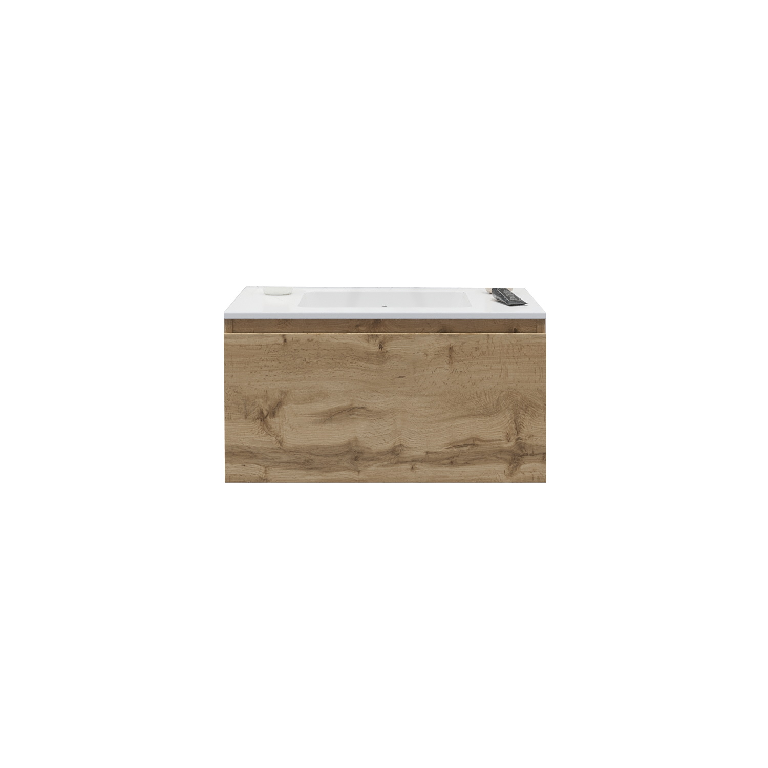 Gliss Design Badkamermeubelset Gliss Eros 70 cm Met Wastafel Rustiek Eiken