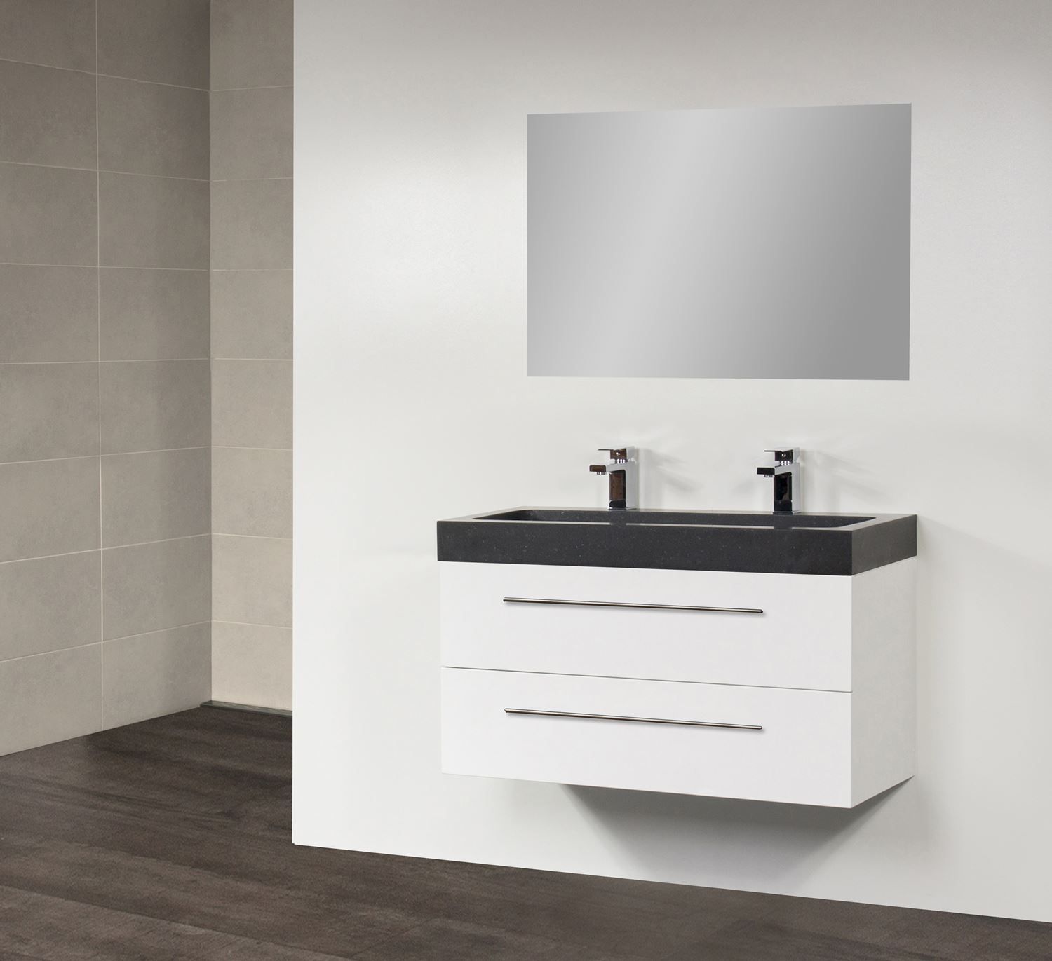 Sanitop Badkamermeubel Exclusive Black Spirit 100 cm Wit