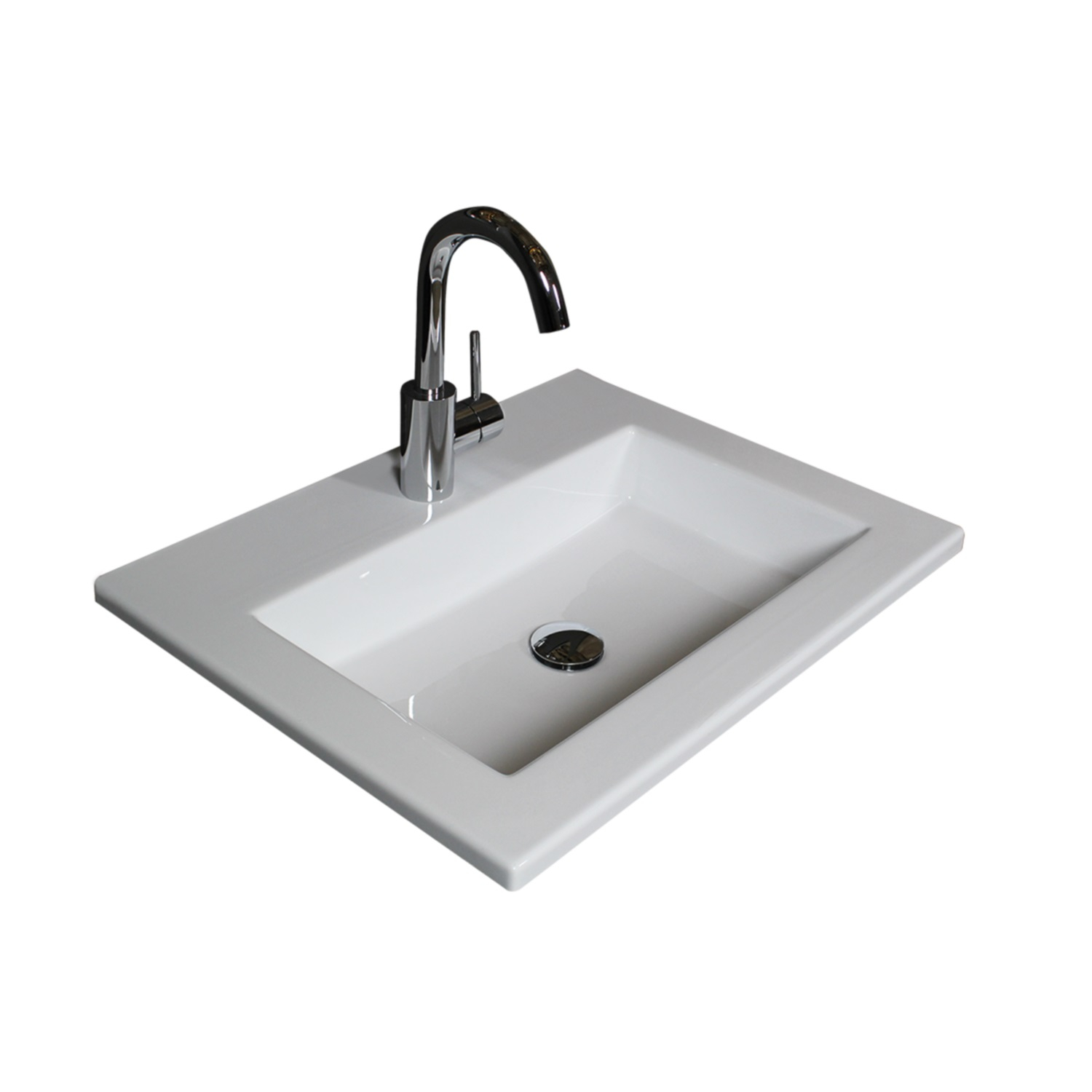 Boss & Wessing Badmeubelset BWS Salt 50x46cm Greeploos 2 Lades Met Wastafel Acryl Ice White