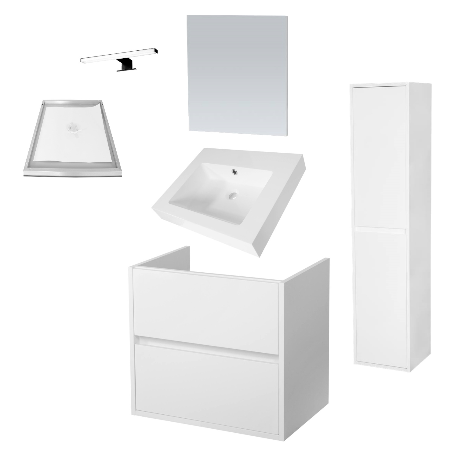 Sanitop Badkamermeubelset NEXXT 60cm Mat Wit