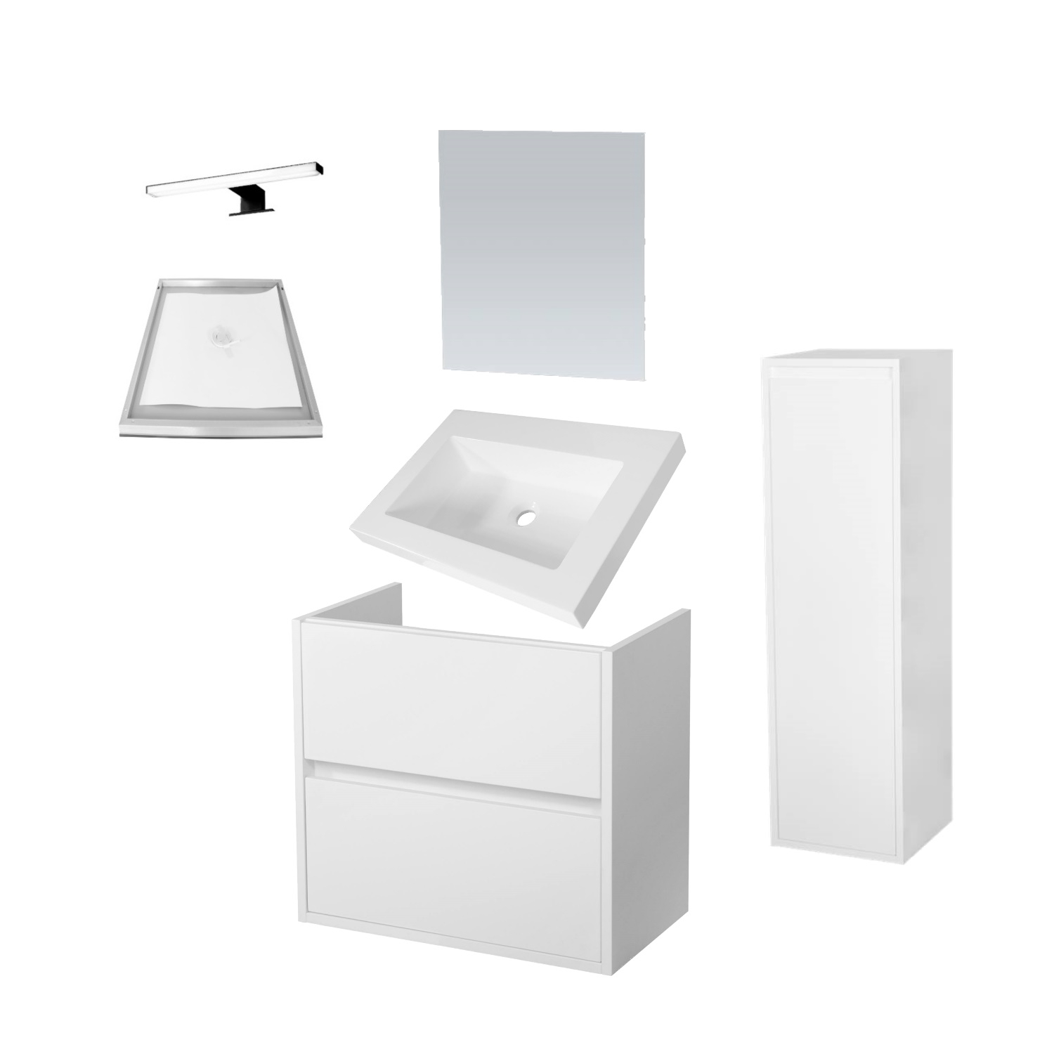 Sanitop Badkamermeubelset NEXXT Small 60cm Mat Wit