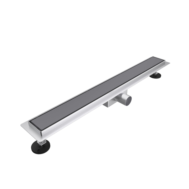 Fortifura Galeria douchegoot - 70cm - gesloten rooster - vloerflens - Geborsteld Gunmetal PVD SW679909/SW1075291