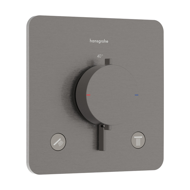 Hansgrohe Ecostat Comfort Q - inbouwthermostaat - 2 functies - brushed black chrome (antraciet) 33713340