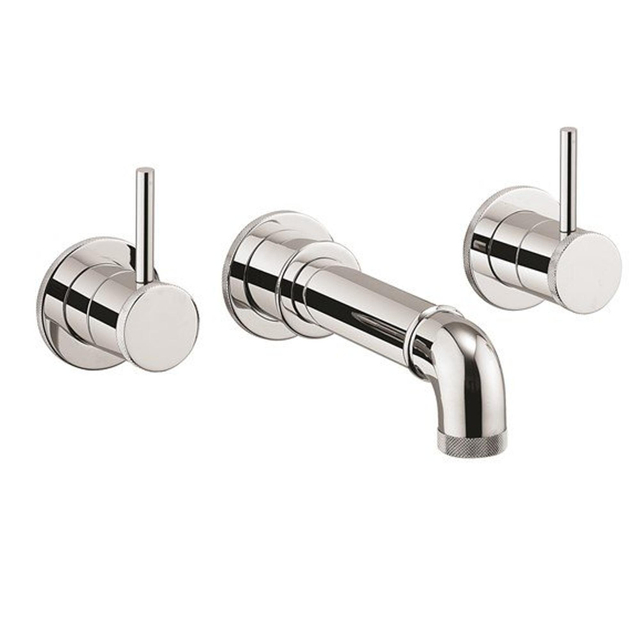 Crosswater MPRO INDUSTRIAL baduitloop 17.5cm met 2 stopkranen inbouw chroom sw451382/sw451398