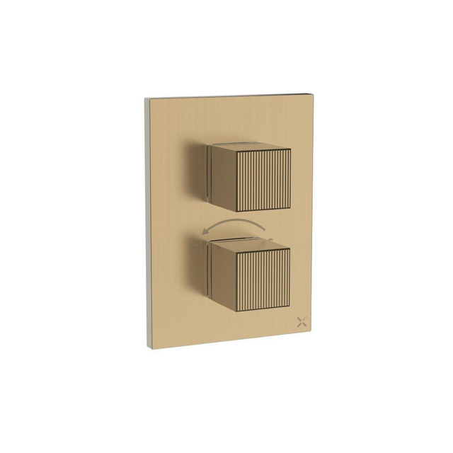 Crosswater Crossbox Limit douchekraan - thermostatisch - geschikt voor 1 functie - geborsteld Messing LICB1000LBPF