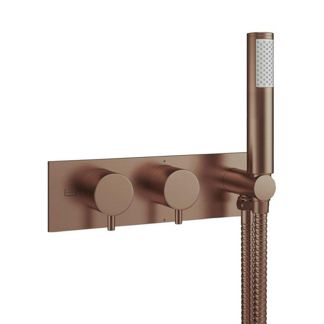 Crosswater MPRO inbouw thermostatisch badkraan horizontaal met handdouche set in geborsteld brons SW928274 /sw385438