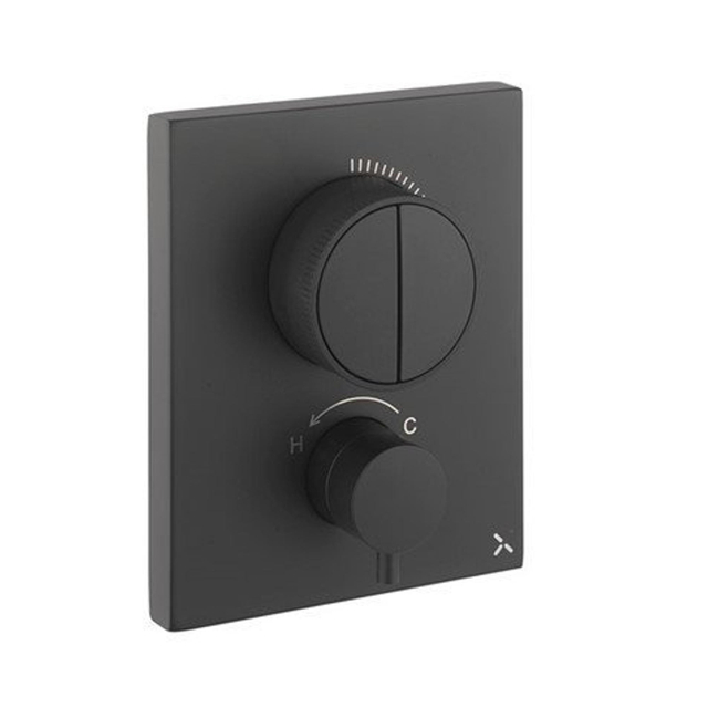 Crosswater Crossbox inbouw douchekraan thermostatisch 2 functies inclusief inbouwdeel zwart mat PROCBPUSH1500LBPM