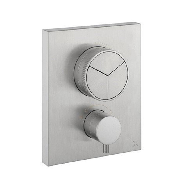 Crosswater Crossbox inbouw douchekraan thermostatisch 3 functies inclusief inbouwdeel geborsteld RVS PROCBPUSH2500LBPV