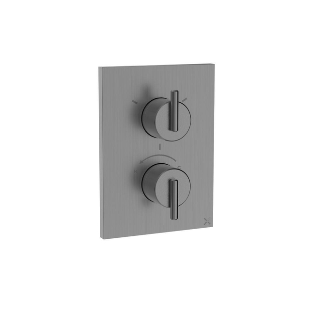 Crosswater 3ONE6 Inbouwthermostaat - thermostatisch - 3 functie - met inbouwdeel - slate (gunmetal) TLCB2500LBPST