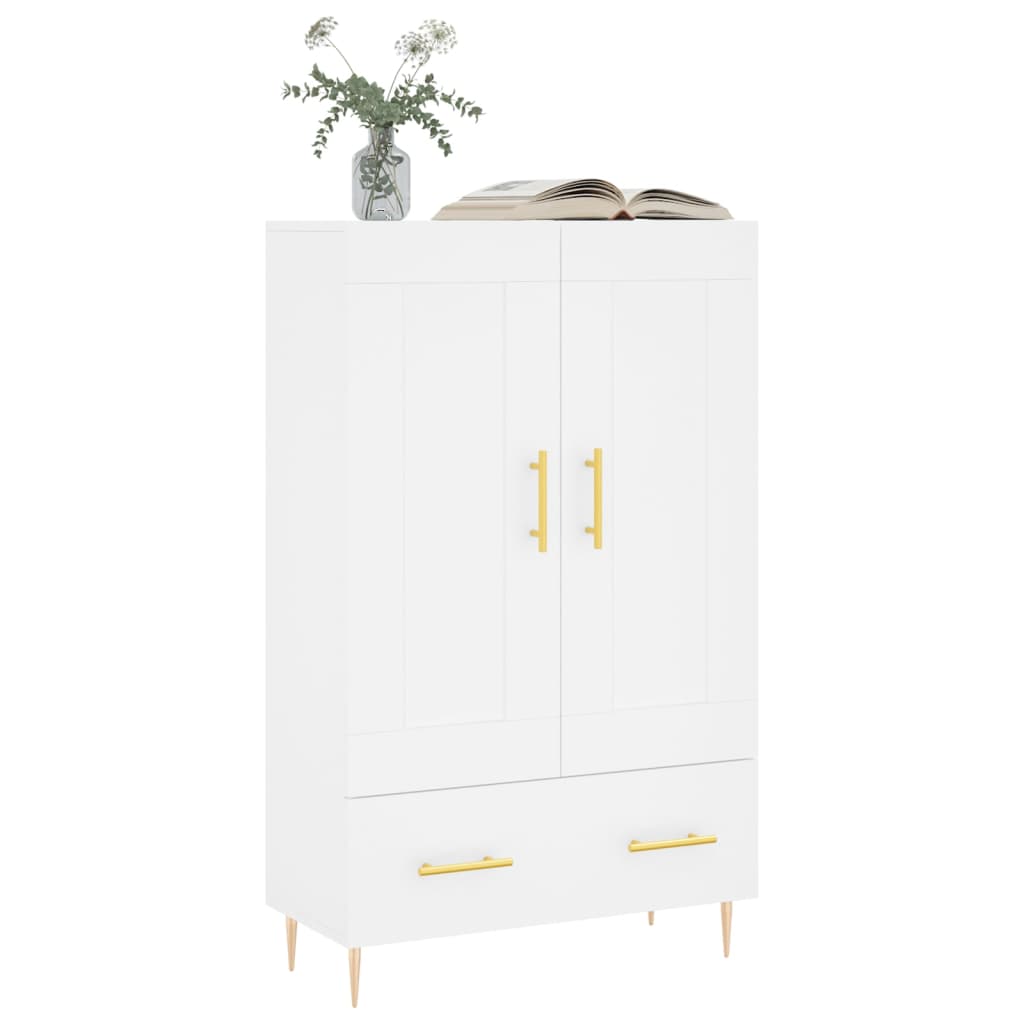 vidaXL Hoge kast 69,5x31x115 cm bewerkt hout wit