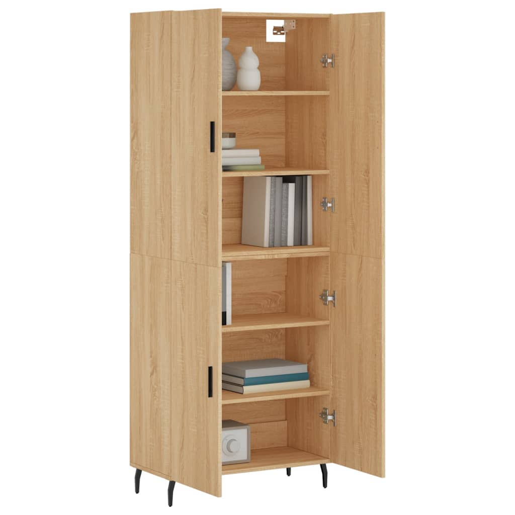 vidaXL Hoge kast 69,5x34x180 cm bewerkt hout sonoma eikenkleurig