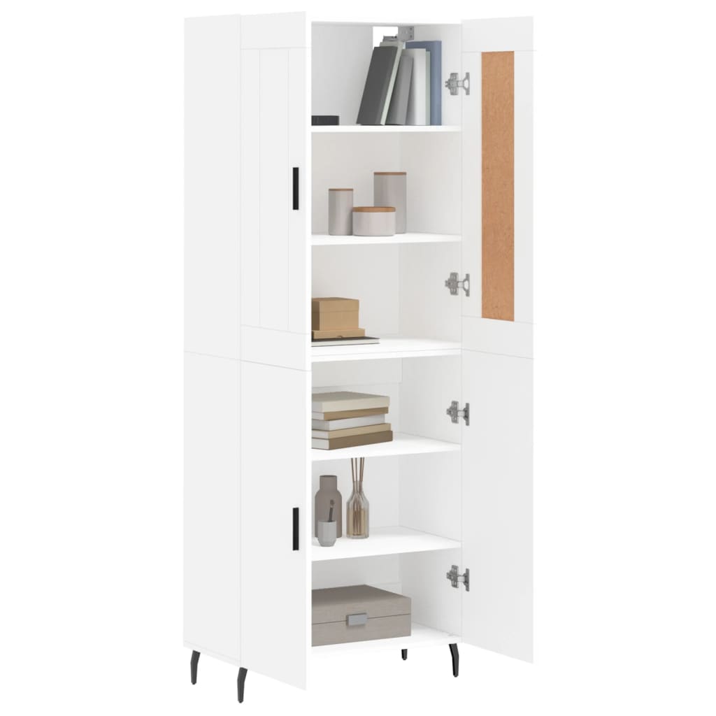 vidaXL Hoge kast 69,5x34x180 cm bewerkt hout wit