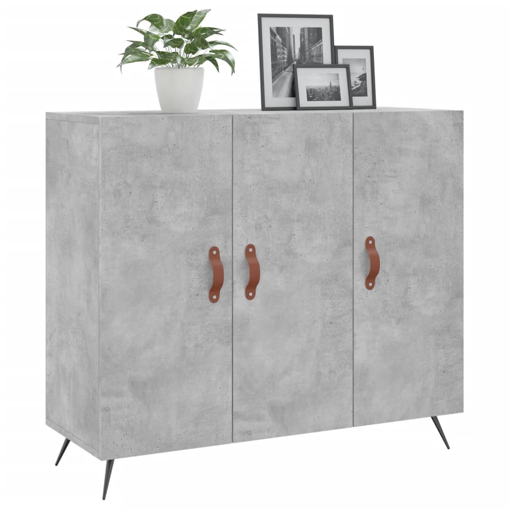 vidaXL Dressoir 90x34x80 cm bewerkt hout betongrijs