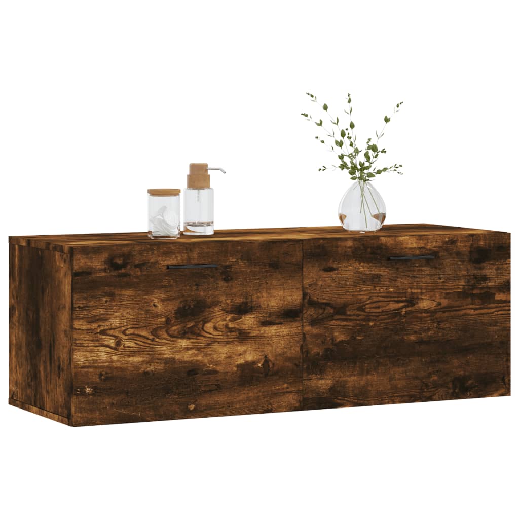 vidaXL Wandkast 100x36,5x35 cm bewerkt hout gerookt eikenkleurig