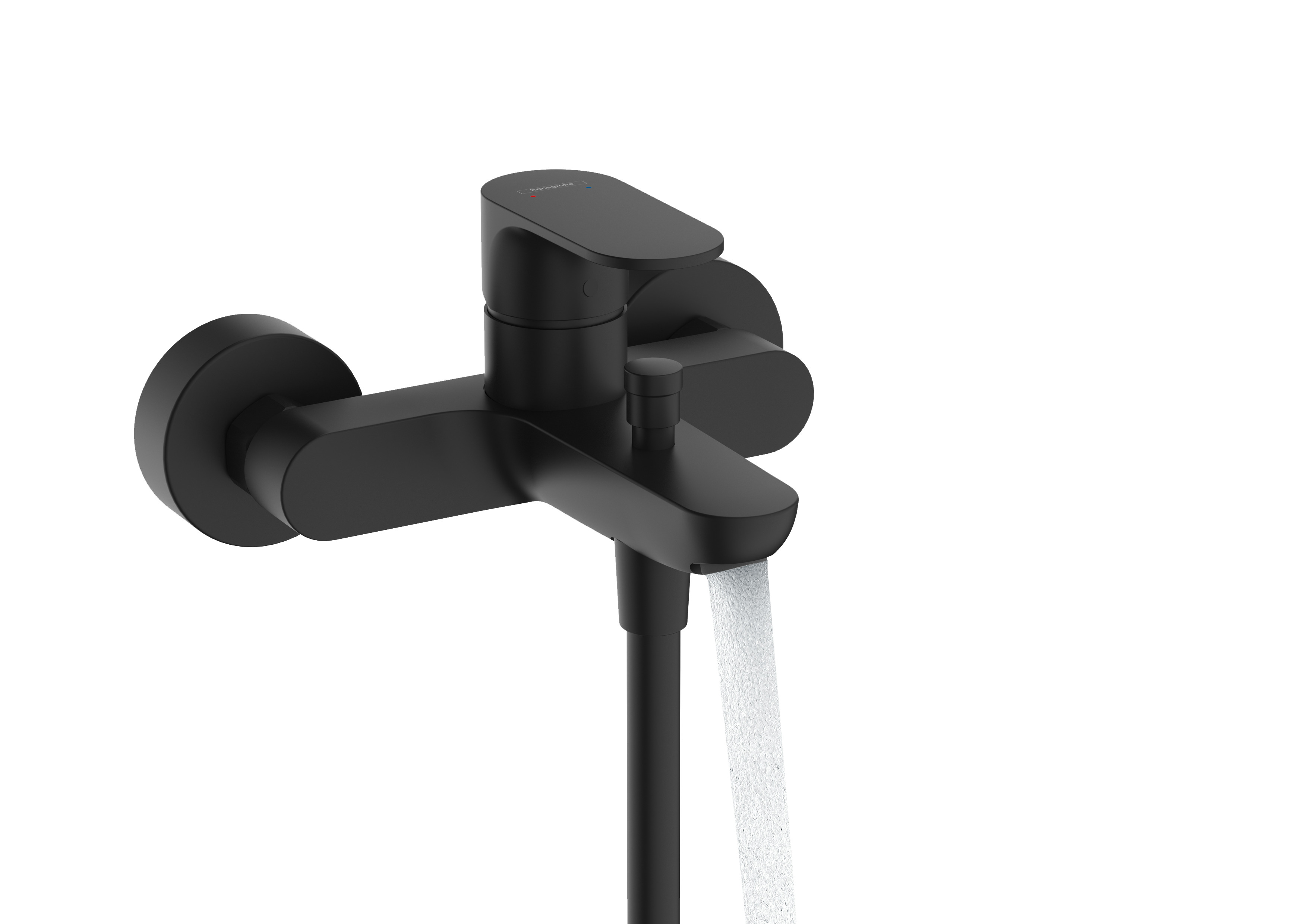 Hansgrohe Rebris S ééngreeps badmengkraan opbouw met 2 doorstroomhoeveelheden, mat zwart