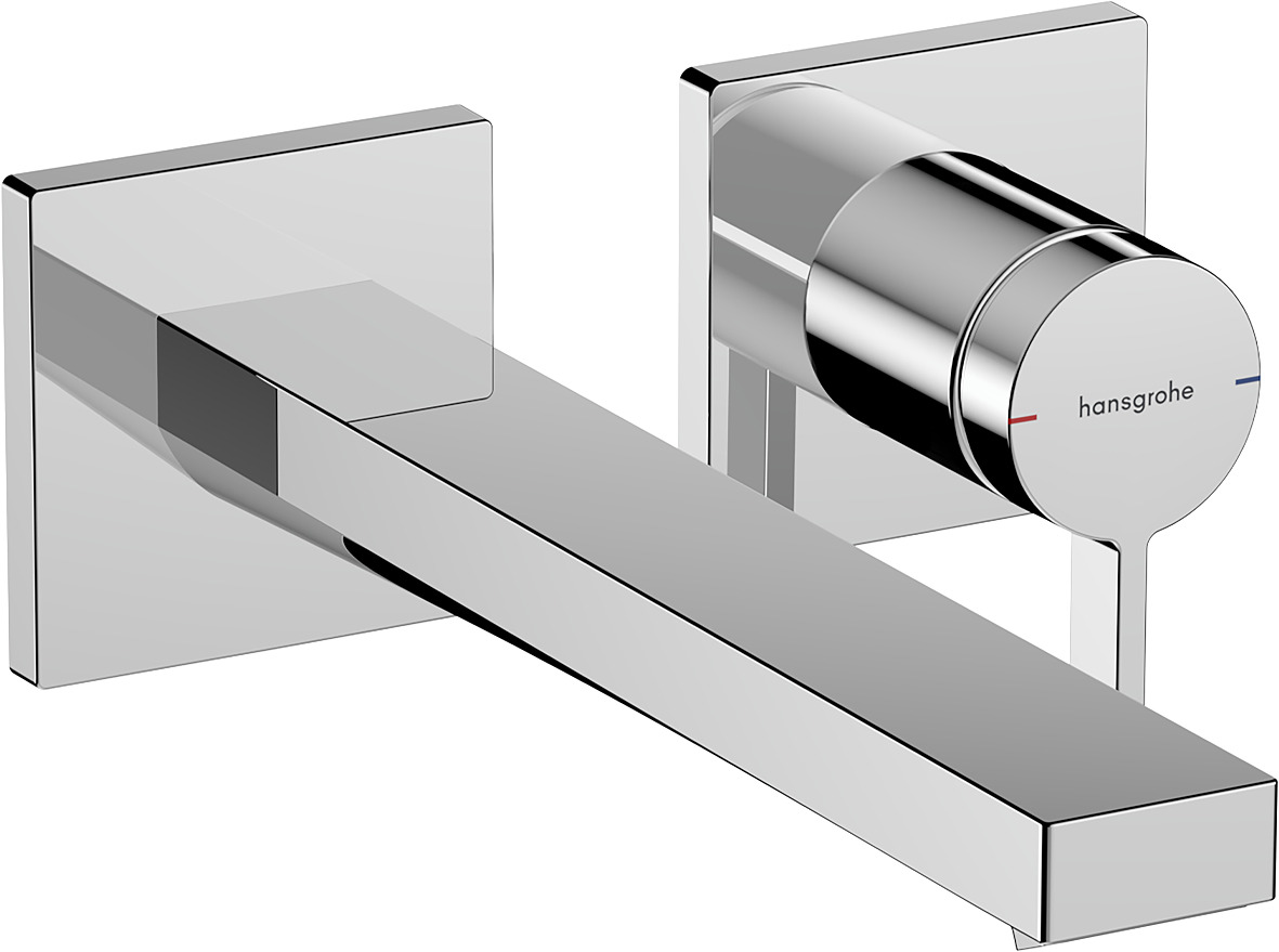Hansgrohe Tecturis E Eéngreeps wastafelkraan inbouw voor wandmontage met uitloop 22,5 cm, chroom