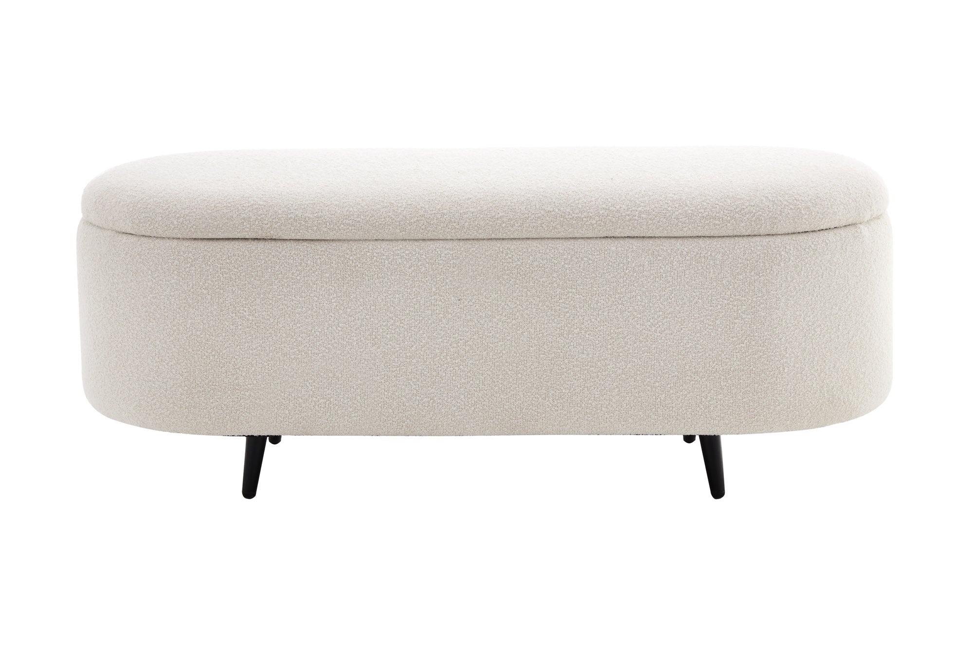 Invicta Interior Bank met opbergruimte VOQUE 110cm boucl&eacute; wit gestoffeerd met opbergruimte bankzitting - 45255